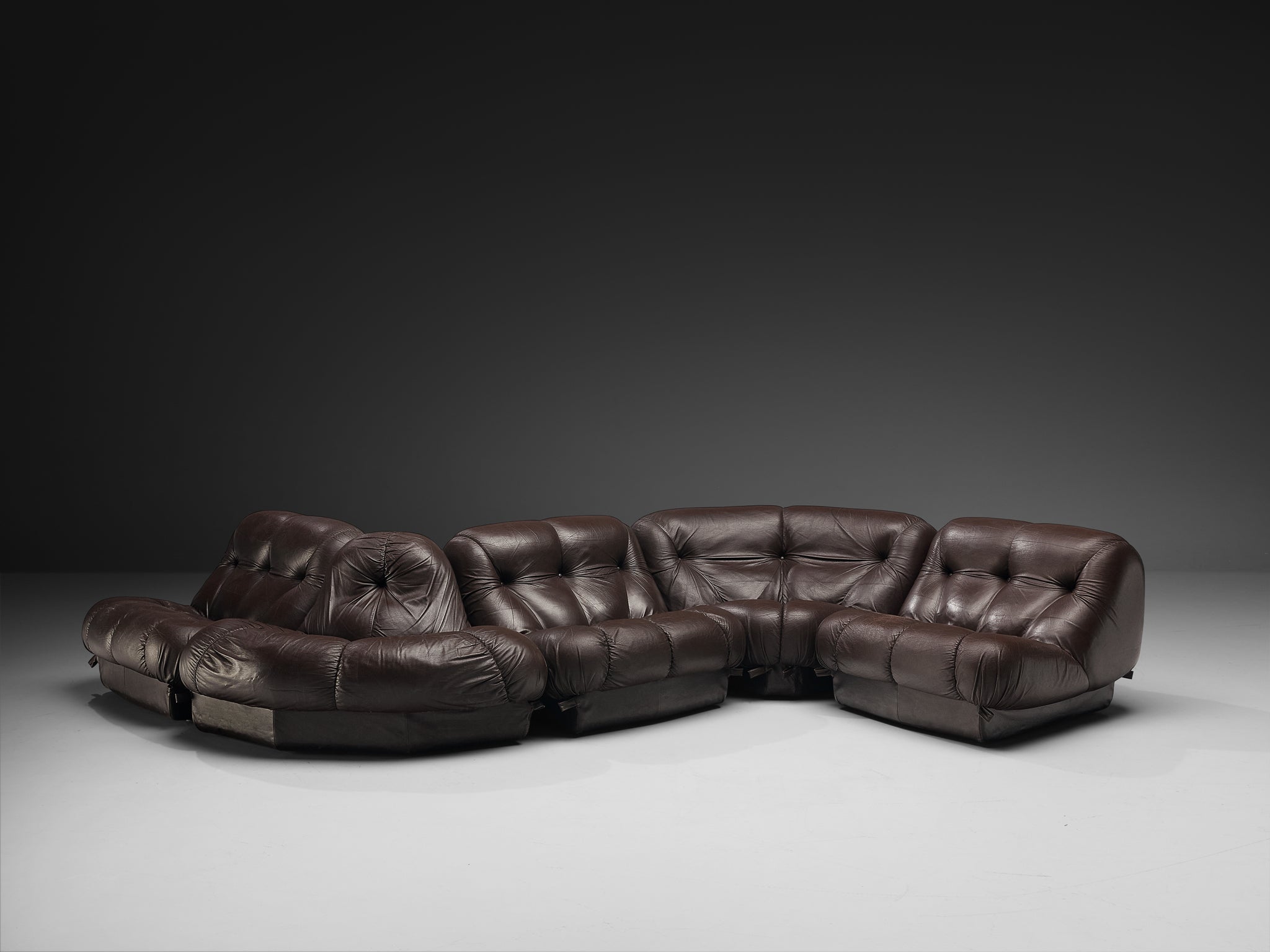 Rimo Maturi for Mimo Padova Sofa Model ´Nuvolone´ in Brown Leather Seating Morentz