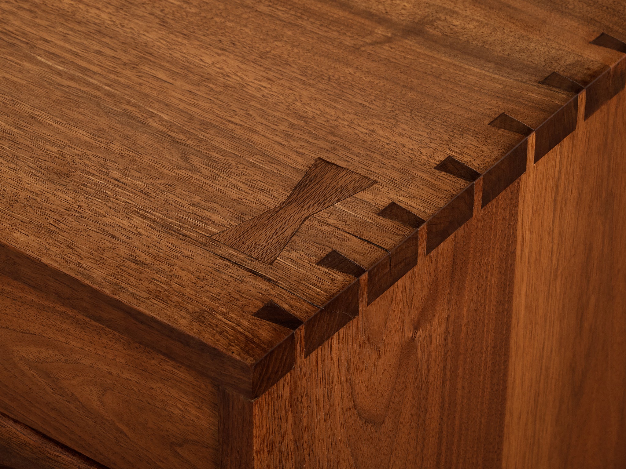 Phillip Lloyd Powell Long Wall-Mounted Sideboard in Carved Walnut Case pieces and storage cabinets Morentz
