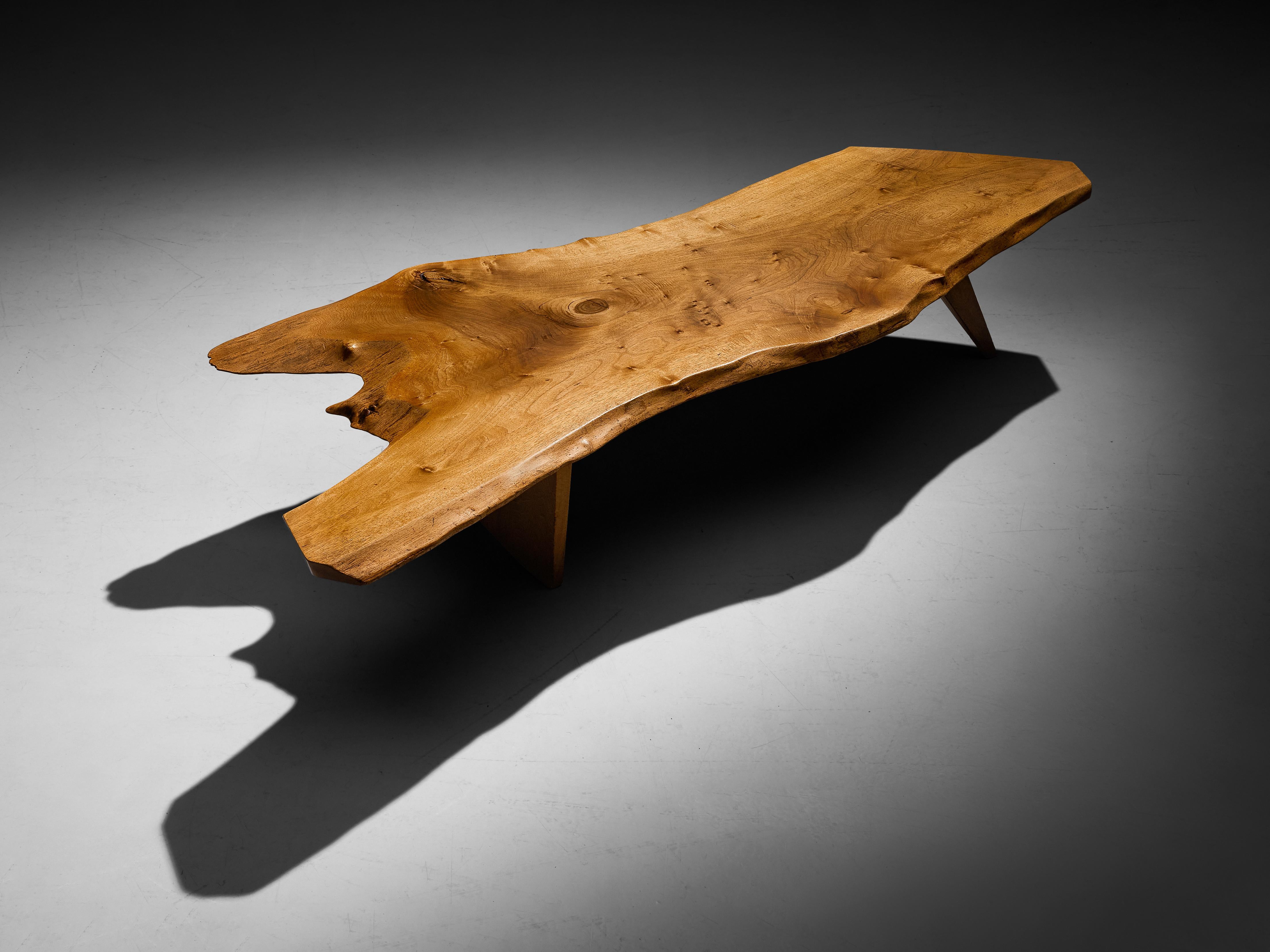 George Nakashima Free Edge Slab Coffee Table in Walnut tables Morentz