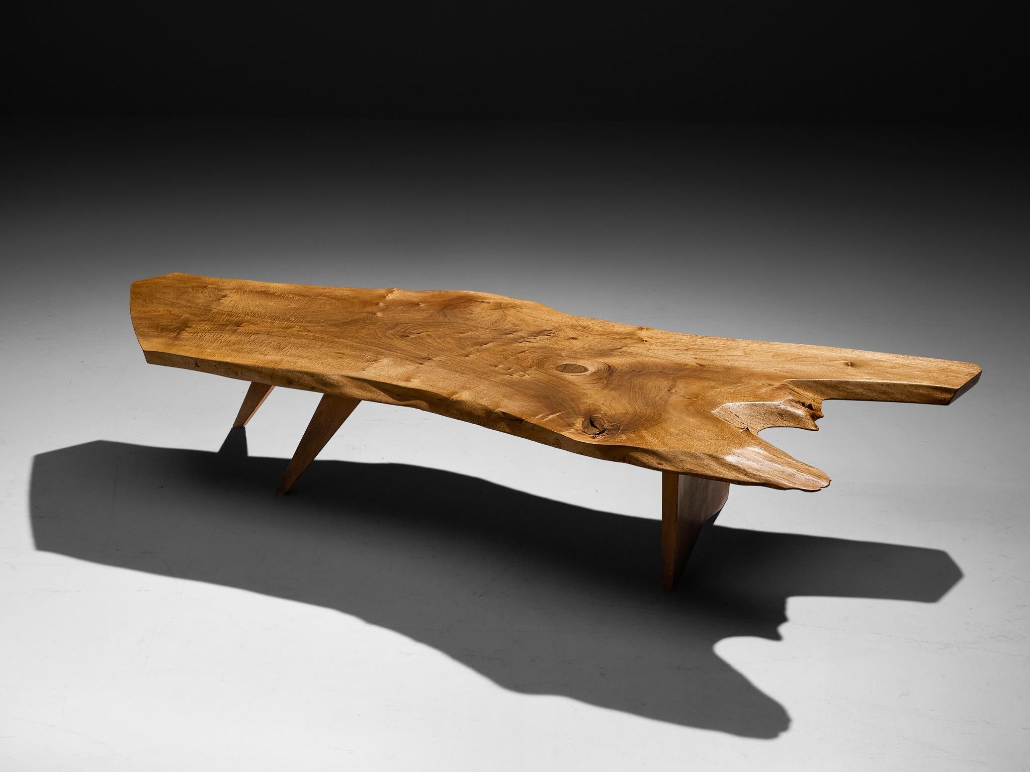 George Nakashima Free Edge Slab Coffee Table in Walnut tables Morentz