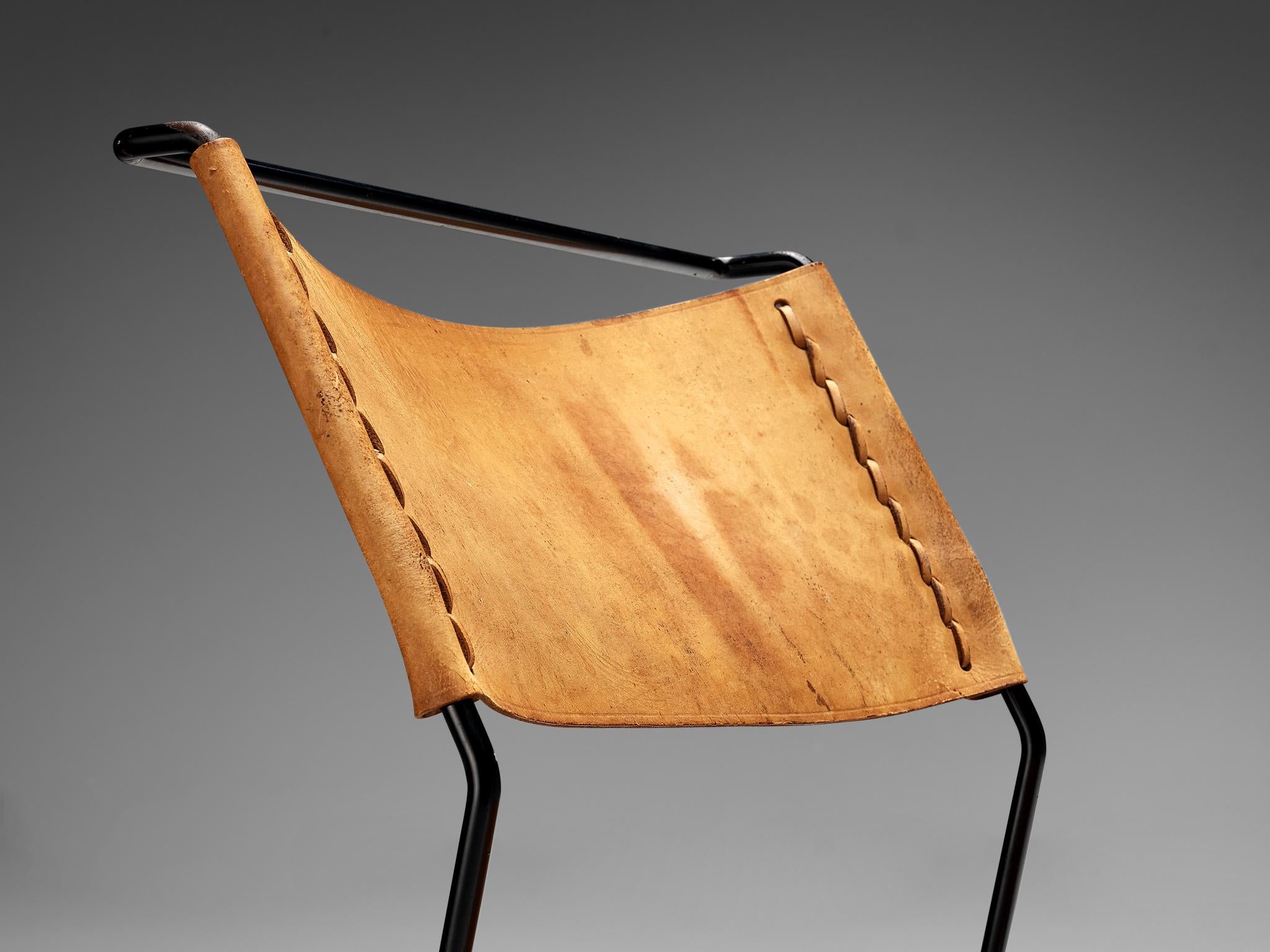 A. Dolleman for Metz & Co Modernist Easy Chair in Leather seating Morentz