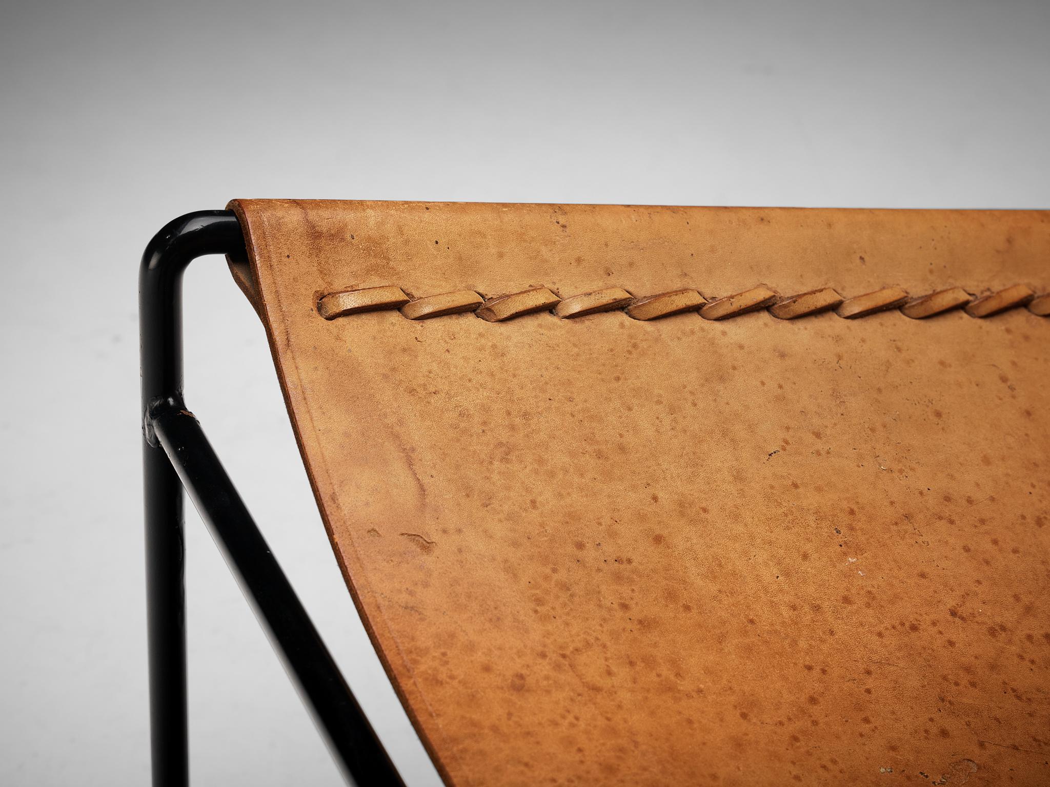 A. Dolleman for Metz & Co Modernist Easy Chair in Leather seating Morentz