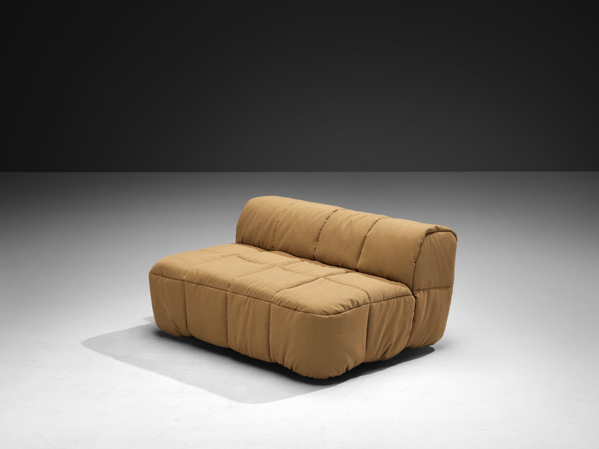 Cini Boeri for Arflex 'Strips' Two-Seater Element in Beige Fabric Seating Morentz