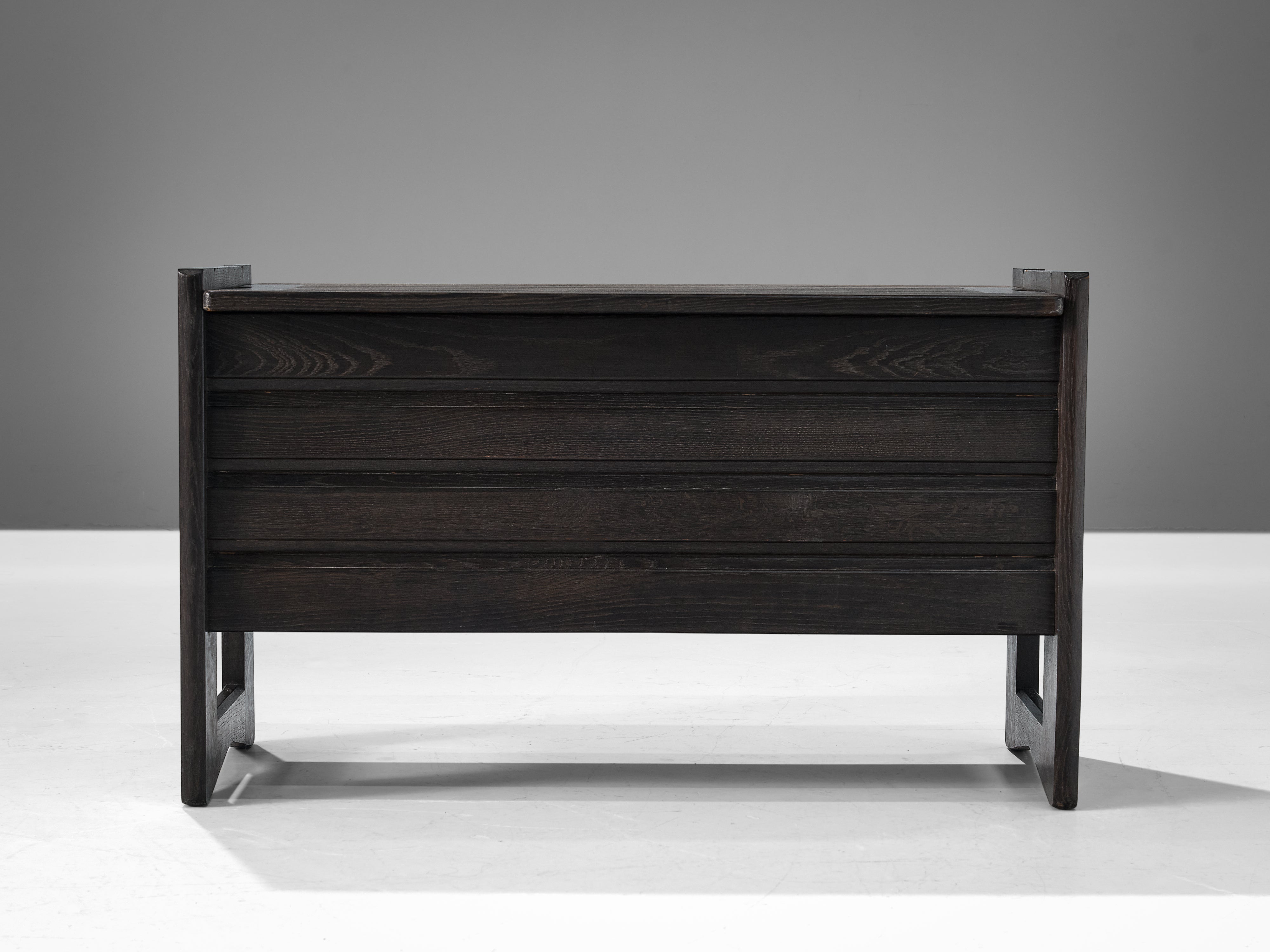 Guillerme & Chambron Trunk or Side Bench in Black Oak case pieces and storage cabinets Morentz