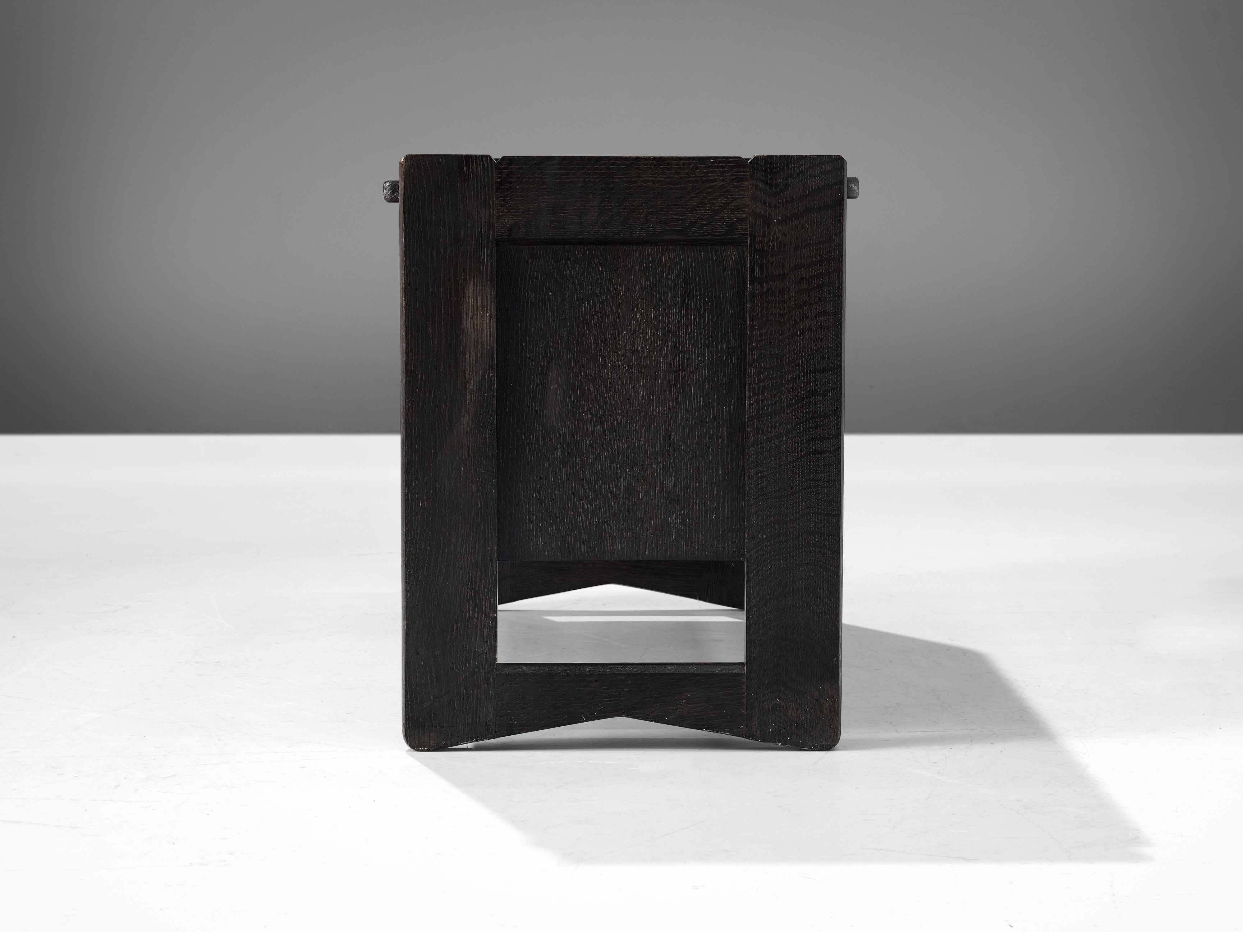 Guillerme & Chambron Trunk or Side Bench in Black Oak case pieces and storage cabinets Morentz