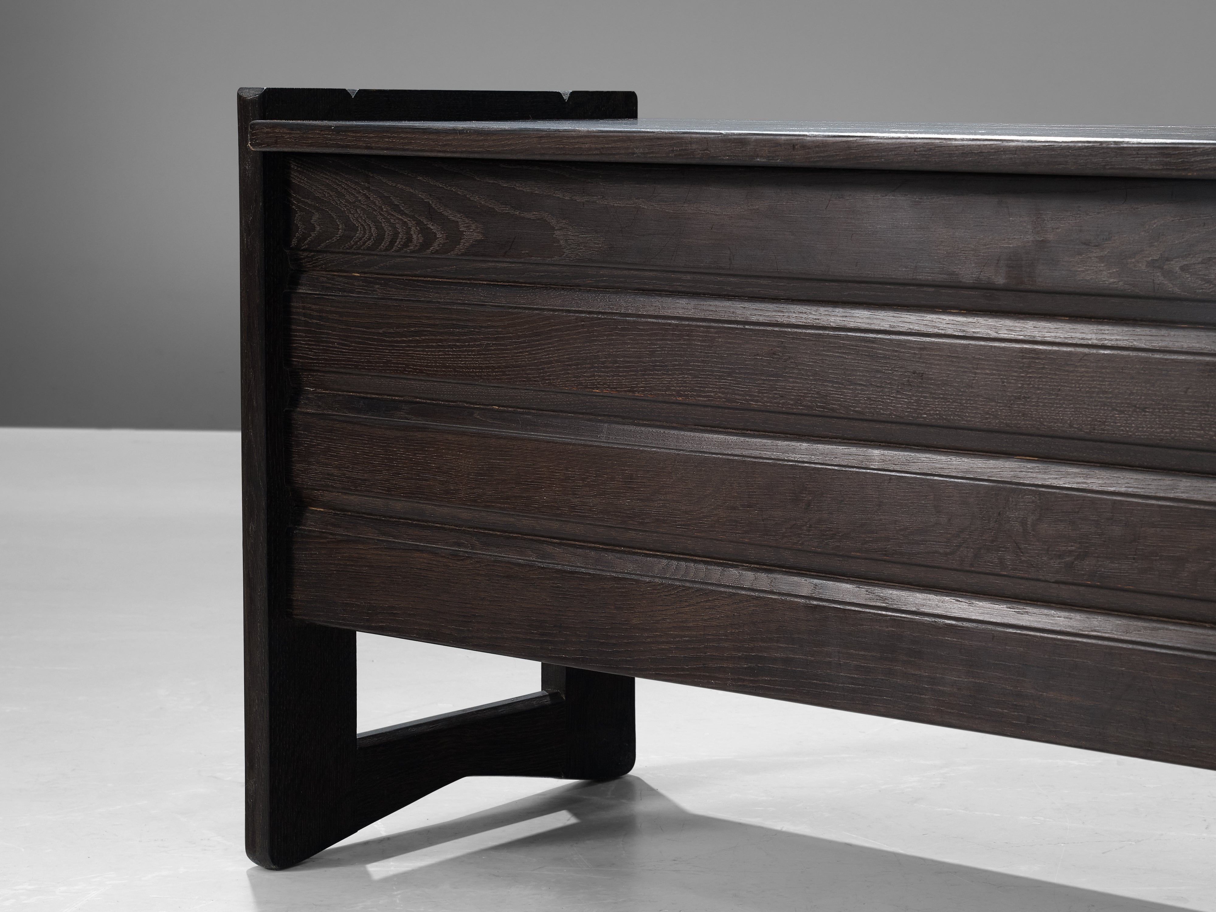 Guillerme & Chambron Trunk or Side Bench in Black Oak case pieces and storage cabinets Morentz