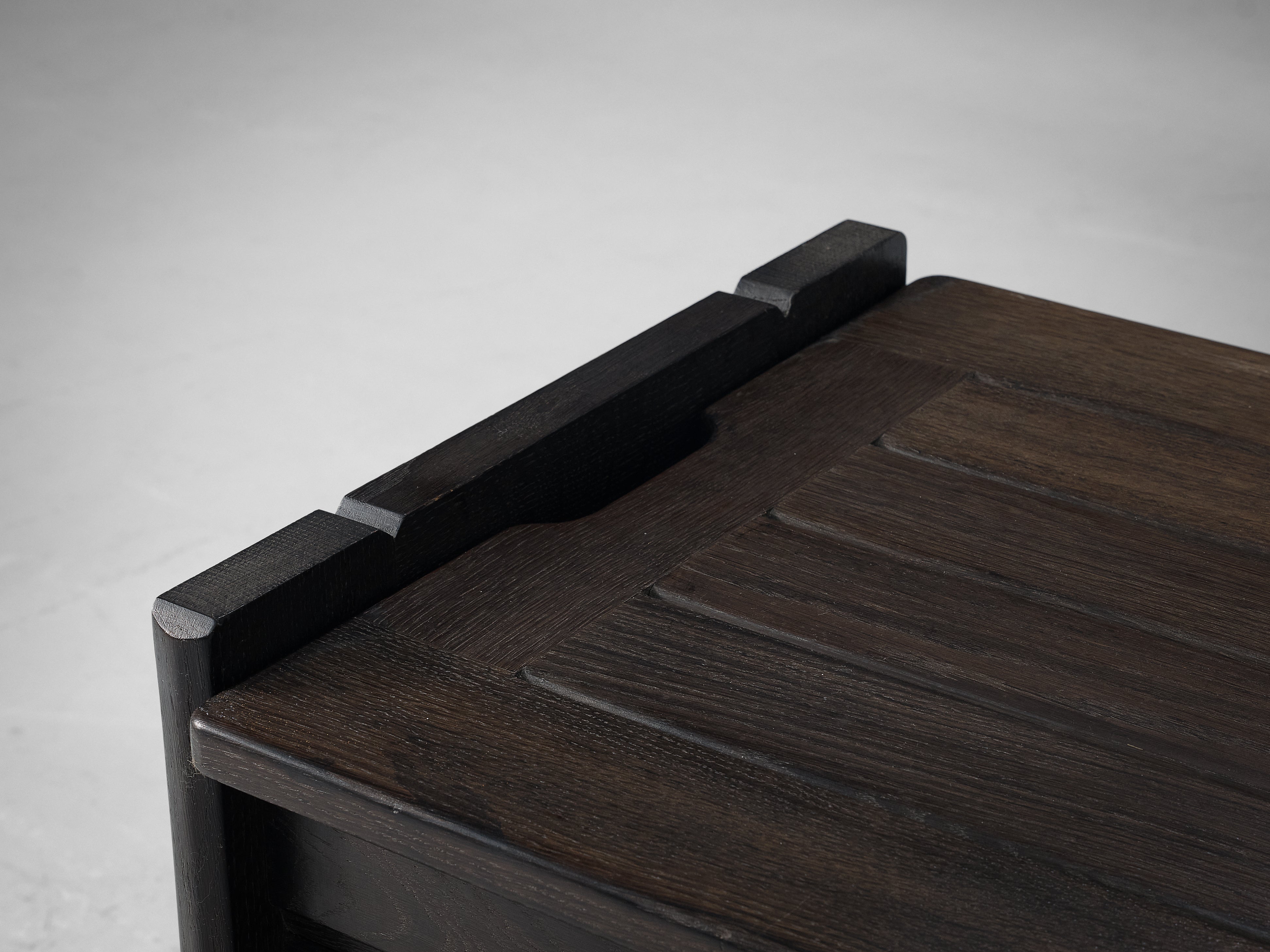 Guillerme & Chambron Trunk or Side Bench in Black Oak case pieces and storage cabinets Morentz