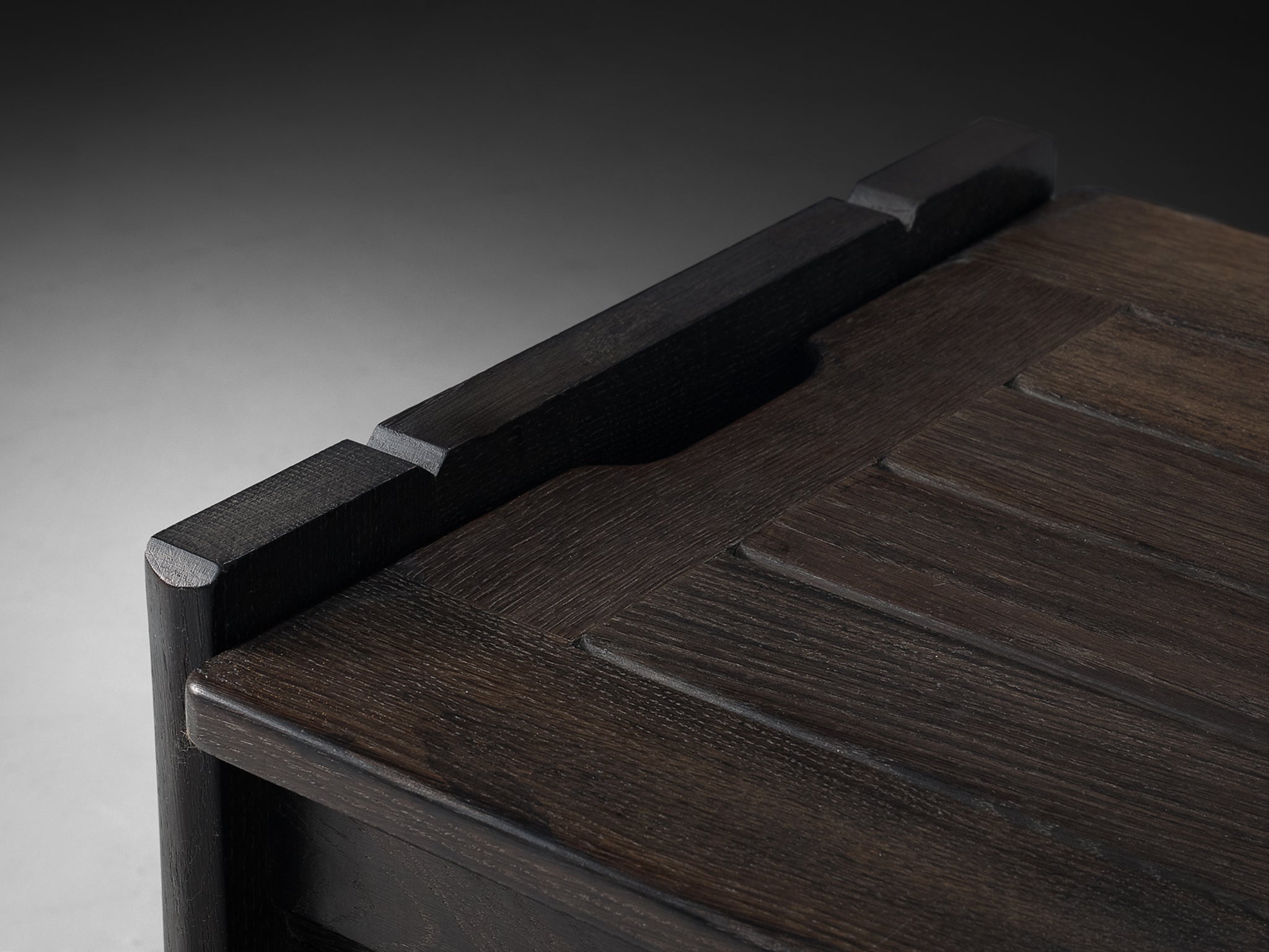 Guillerme & Chambron Trunk or Side Bench in Black Oak Case pieces and storage cabinets Morentz