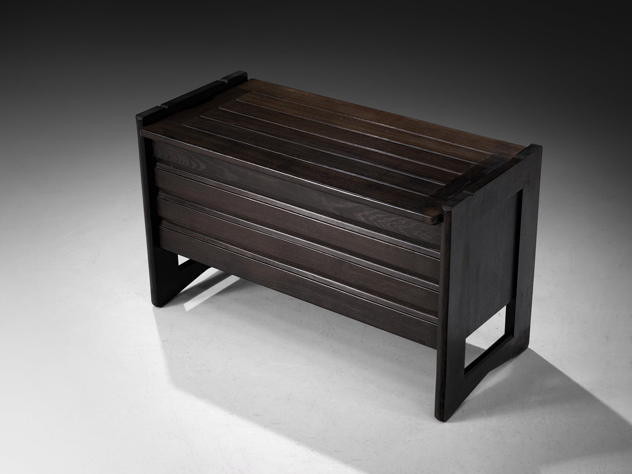 Guillerme & Chambron Trunk or Side Bench in Black Oak Case pieces and storage cabinets Morentz