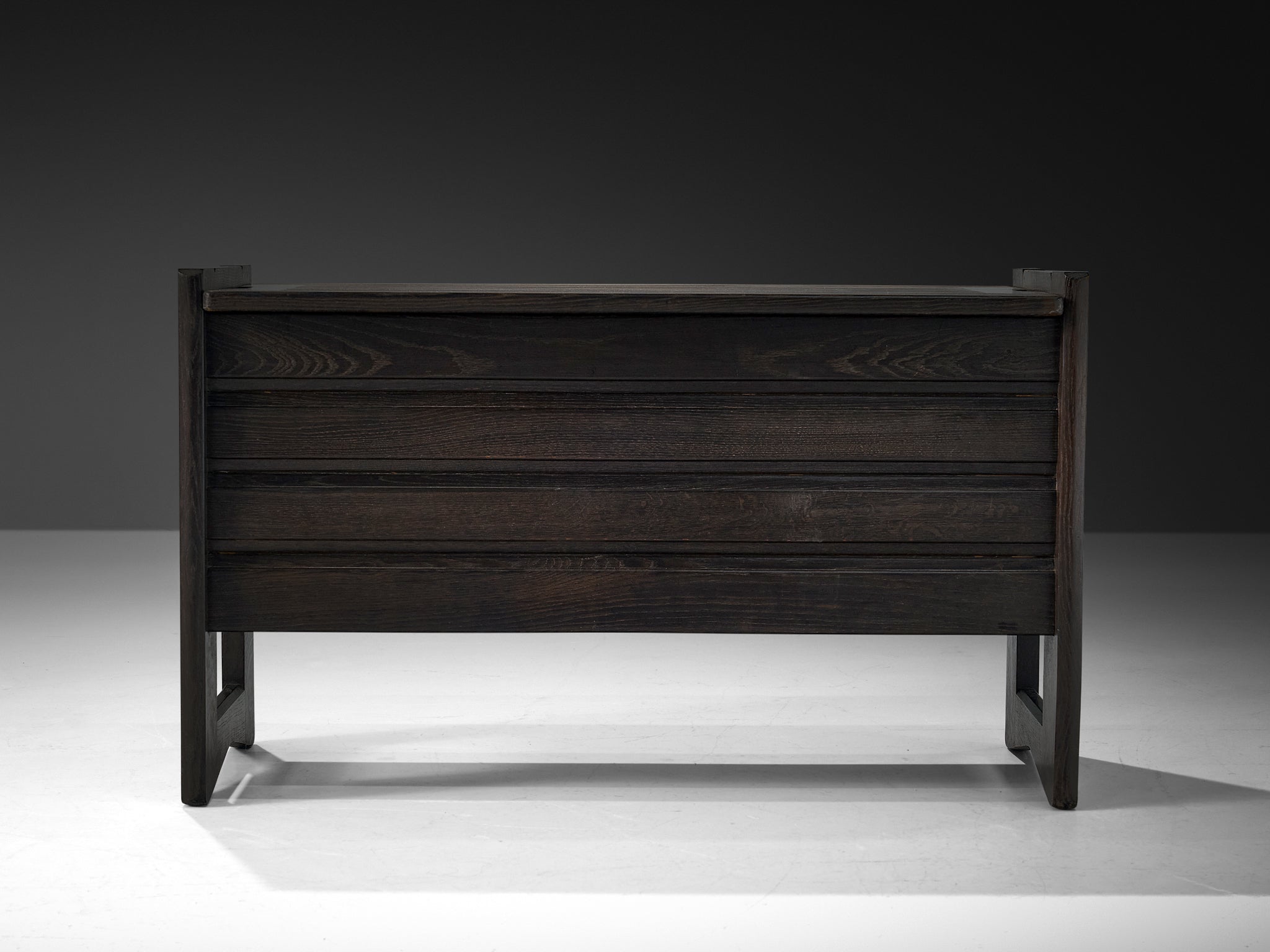 Guillerme & Chambron Trunk or Side Bench in Black Oak Case pieces and storage cabinets Morentz