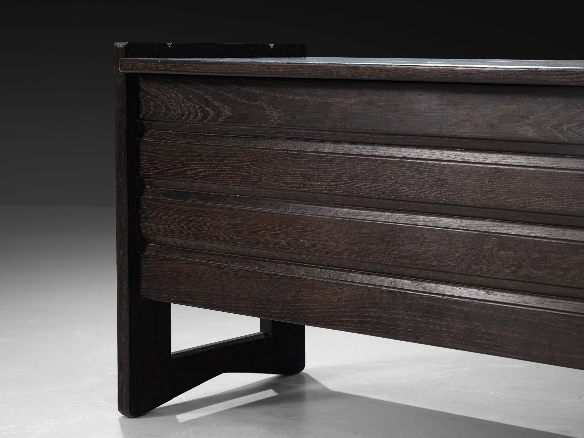 Guillerme & Chambron Trunk or Side Bench in Black Oak Case pieces and storage cabinets Morentz