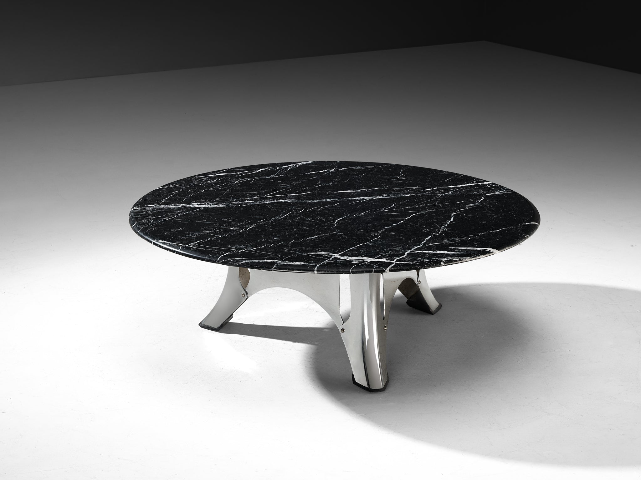 Rare Martin Visser 'Bumper' Coffee Table in Metal and Marble Tables Morentz