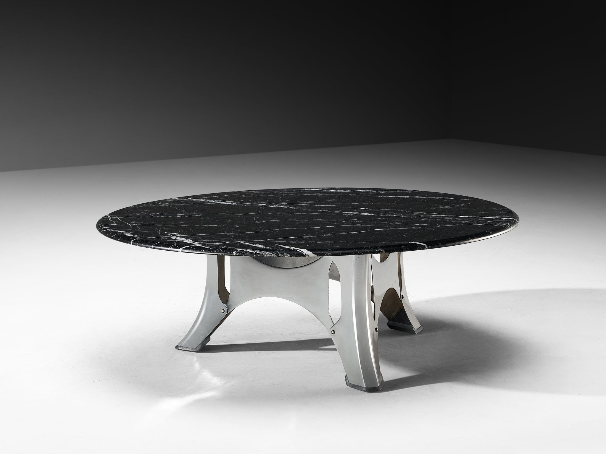 Rare Martin Visser 'Bumper' Coffee Table in Metal and Marble Tables Morentz