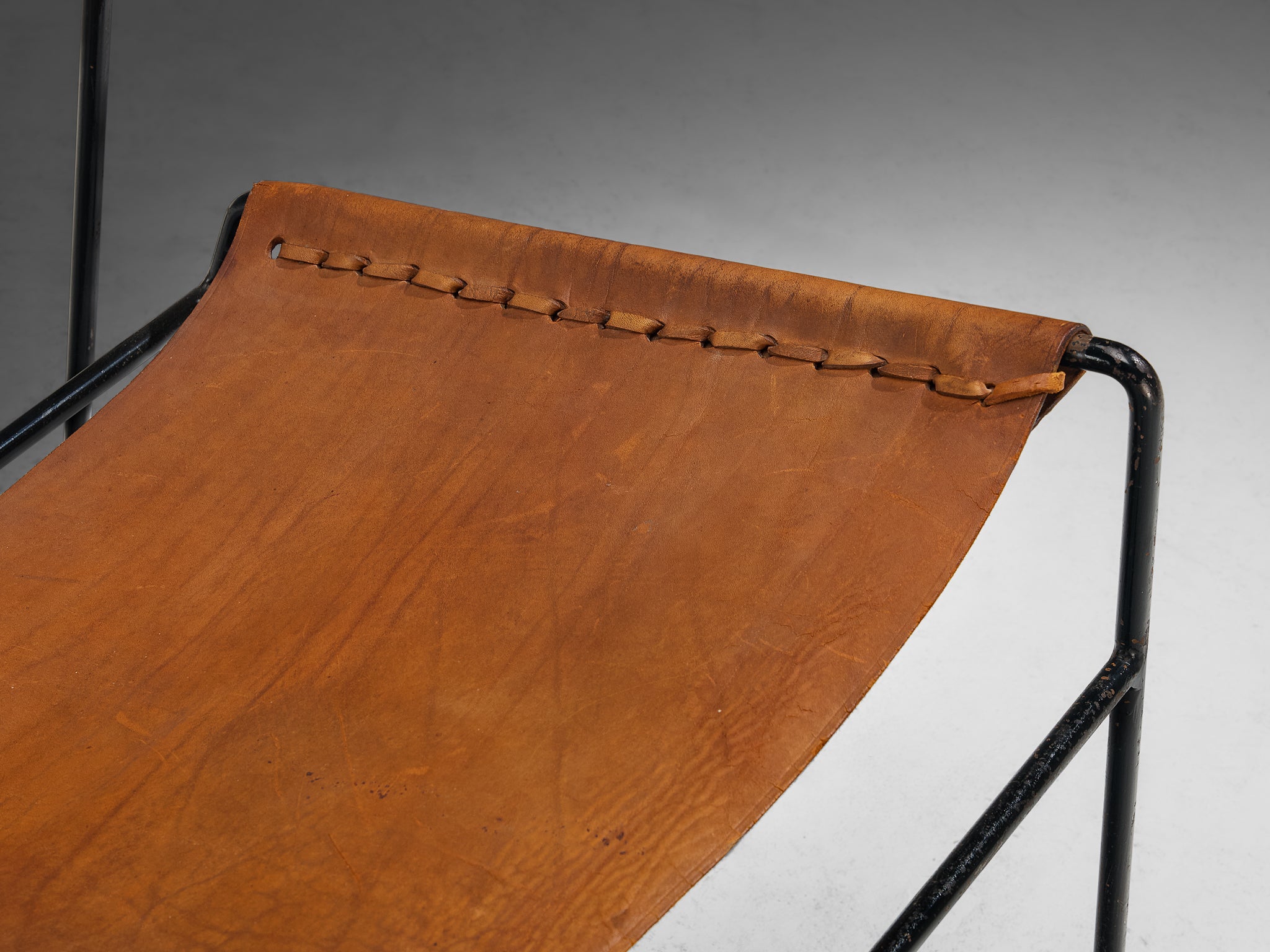 A. Dolleman for Metz & Co Pair of Modernist Easy Chairs in Brown Leather Seating Morentz