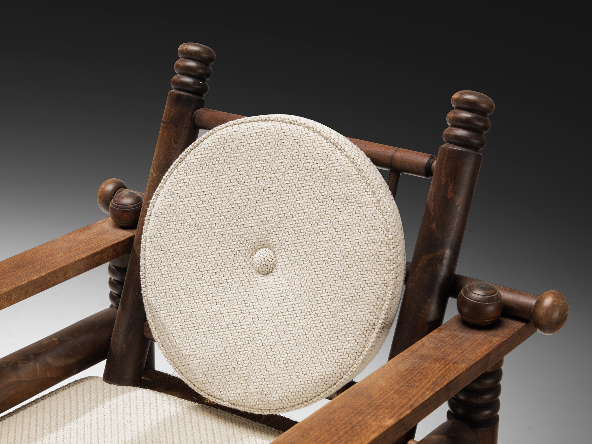 Charles Dudouyt Pair of Art Deco Lounge Chairs with Rush Seat seating Morentz