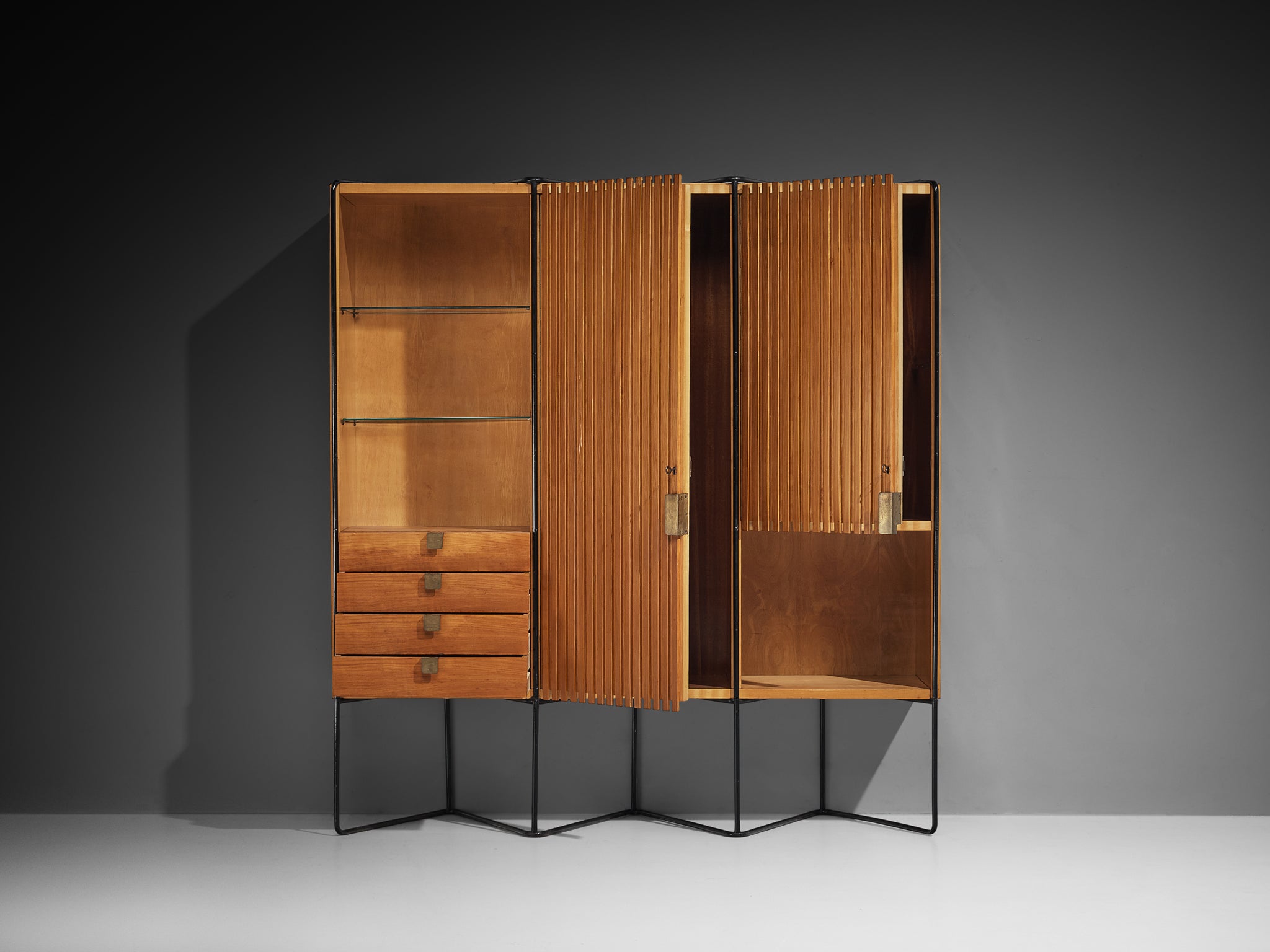 Taichiro Nakay for La Permanente Mobili Wall Cabinet in Cherry Case pieces and storage cabinets Morentz