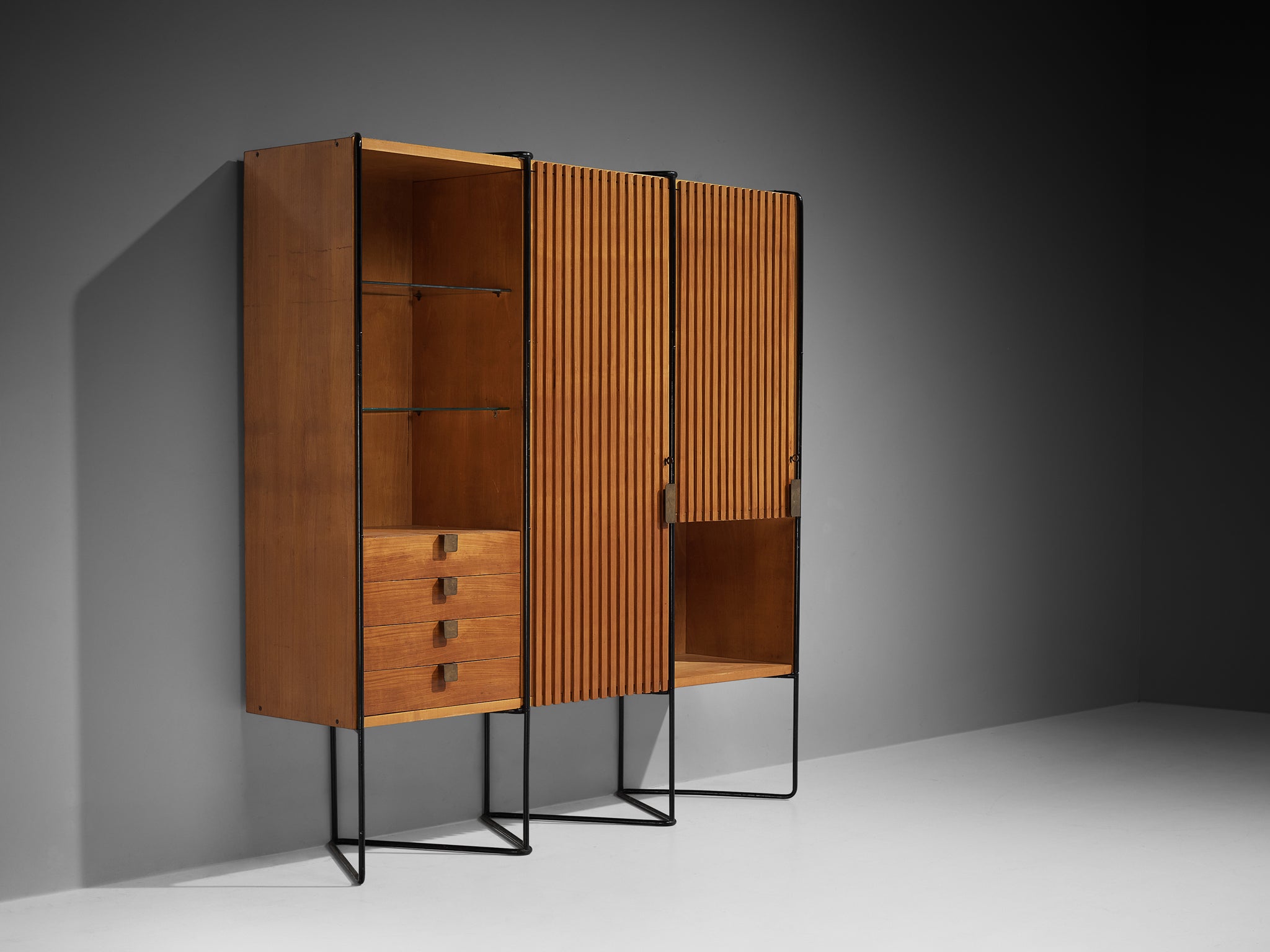 Taichiro Nakay for La Permanente Mobili Wall Cabinet in Cherry Case pieces and storage cabinets Morentz