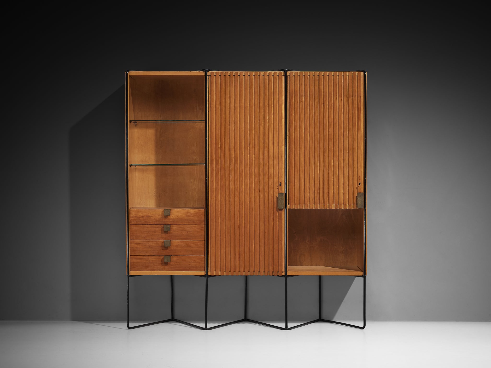 Taichiro Nakay for La Permanente Mobili Wall Cabinet in Cherry Case pieces and storage cabinets Morentz