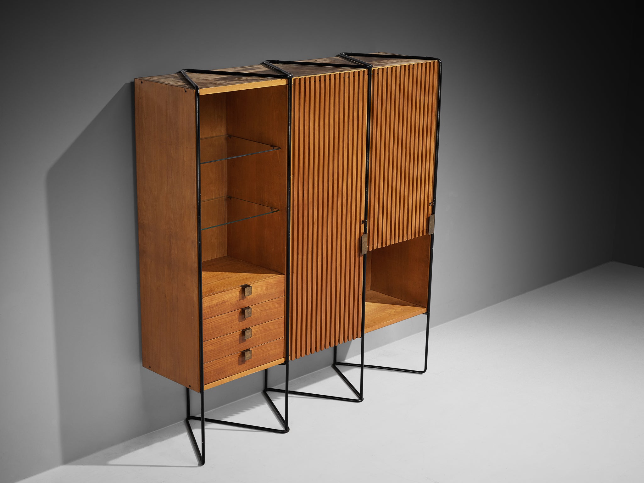 Taichiro Nakay for La Permanente Mobili Wall Cabinet in Cherry Case pieces and storage cabinets Morentz