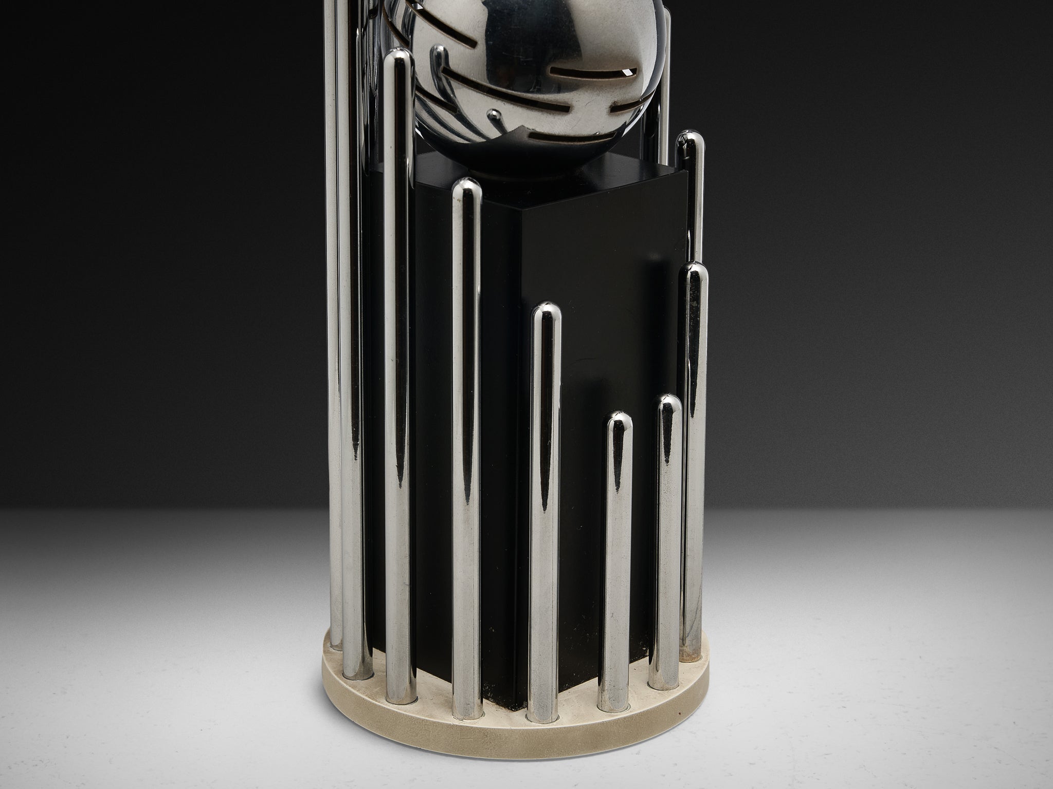 Angelo Lelii for Arredoluce Table Lamp in Chrome-plated Brass Lighting Morentz