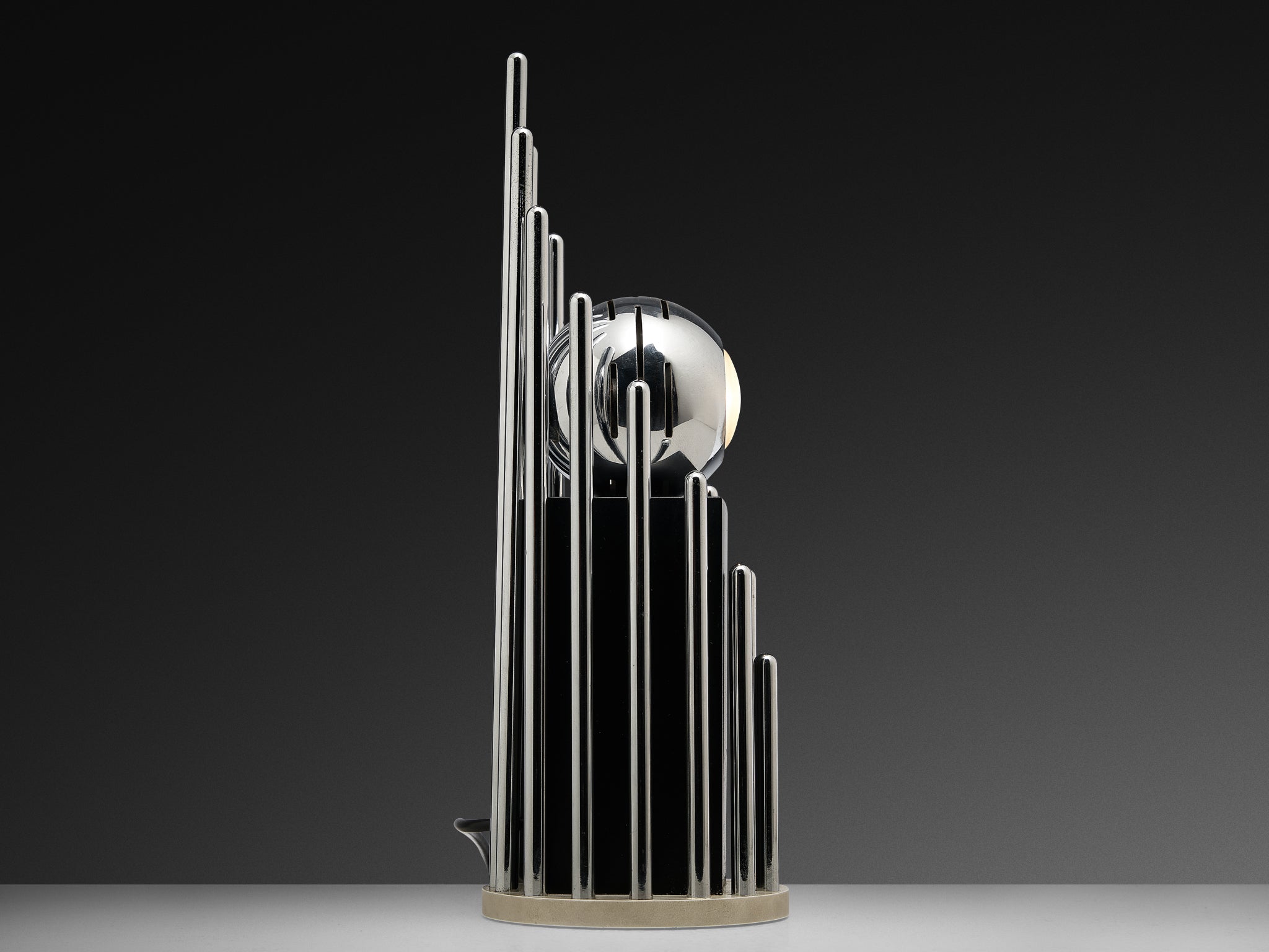 Angelo Lelii for Arredoluce Table Lamp in Chrome-plated Brass Lighting Morentz