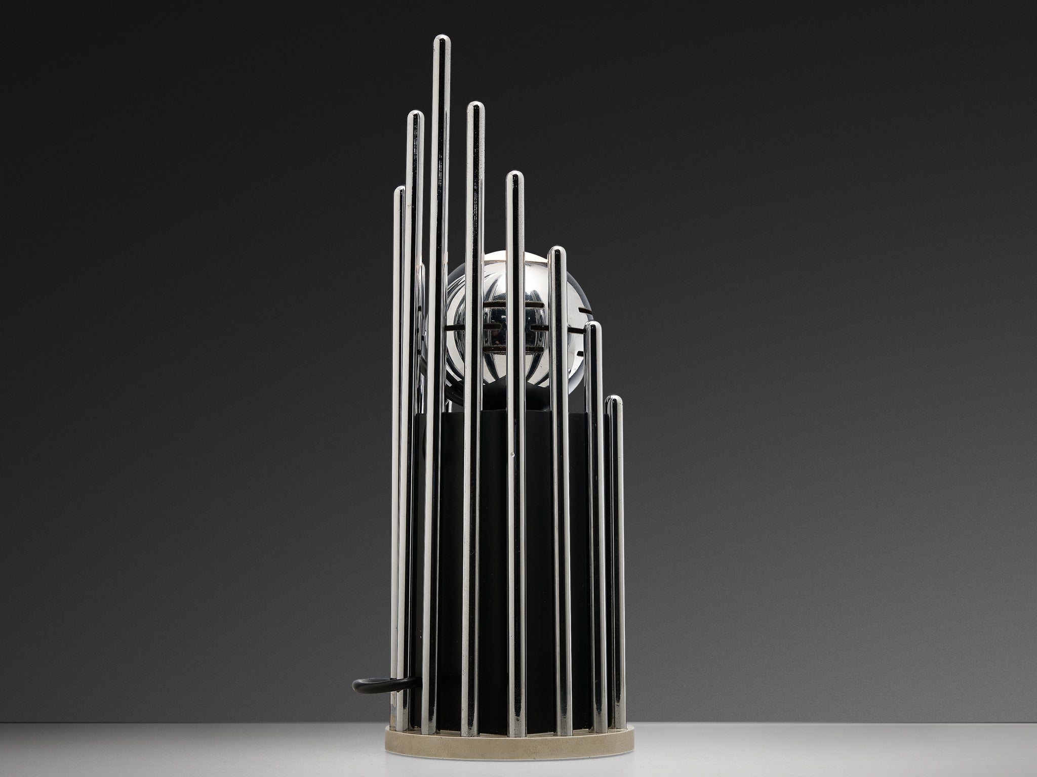 Angelo Lelii for Arredoluce Table Lamp in Chrome-plated Brass Lighting Morentz