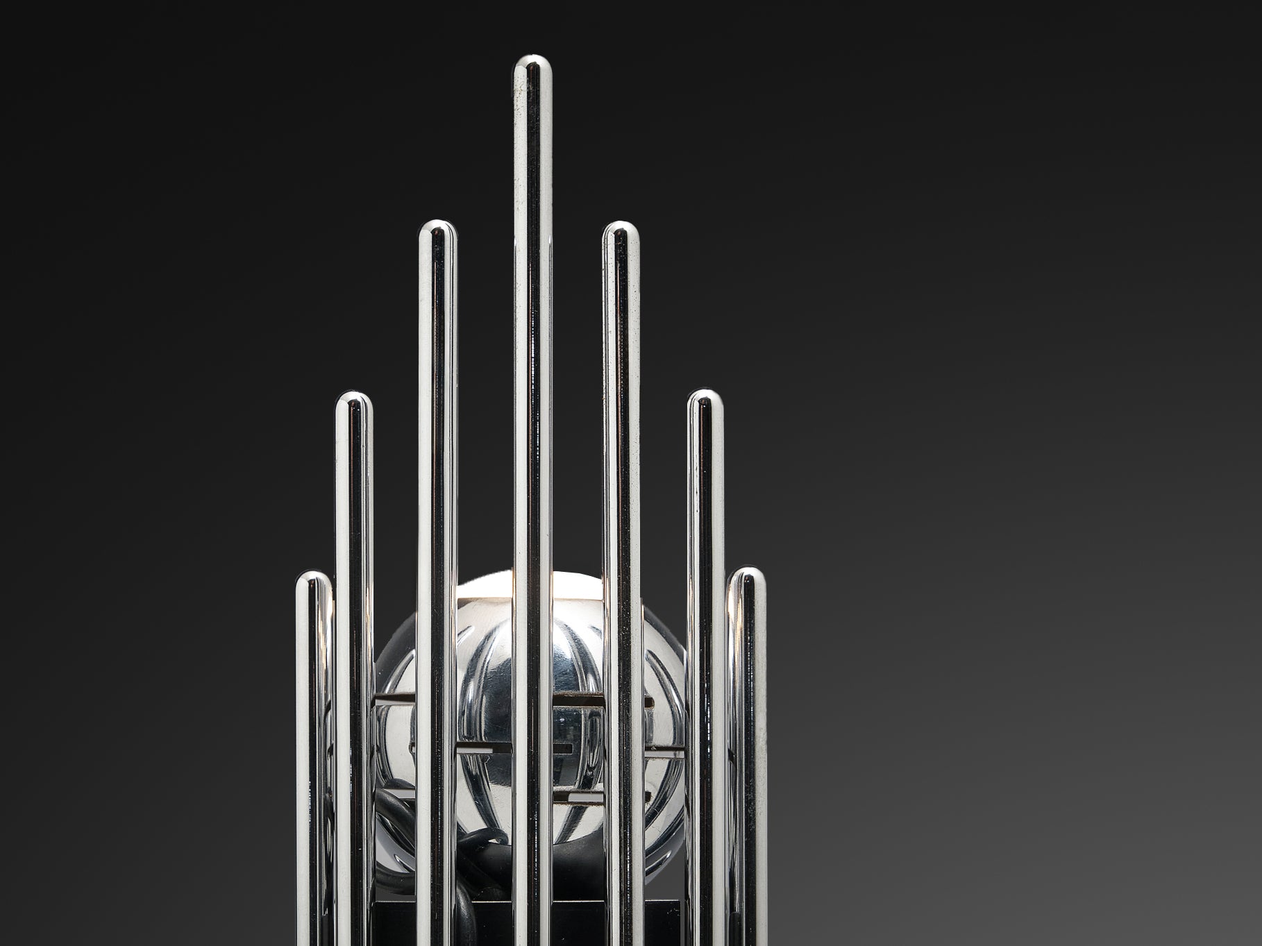 Angelo Lelii for Arredoluce Table Lamp in Chrome-plated Brass Lighting Morentz