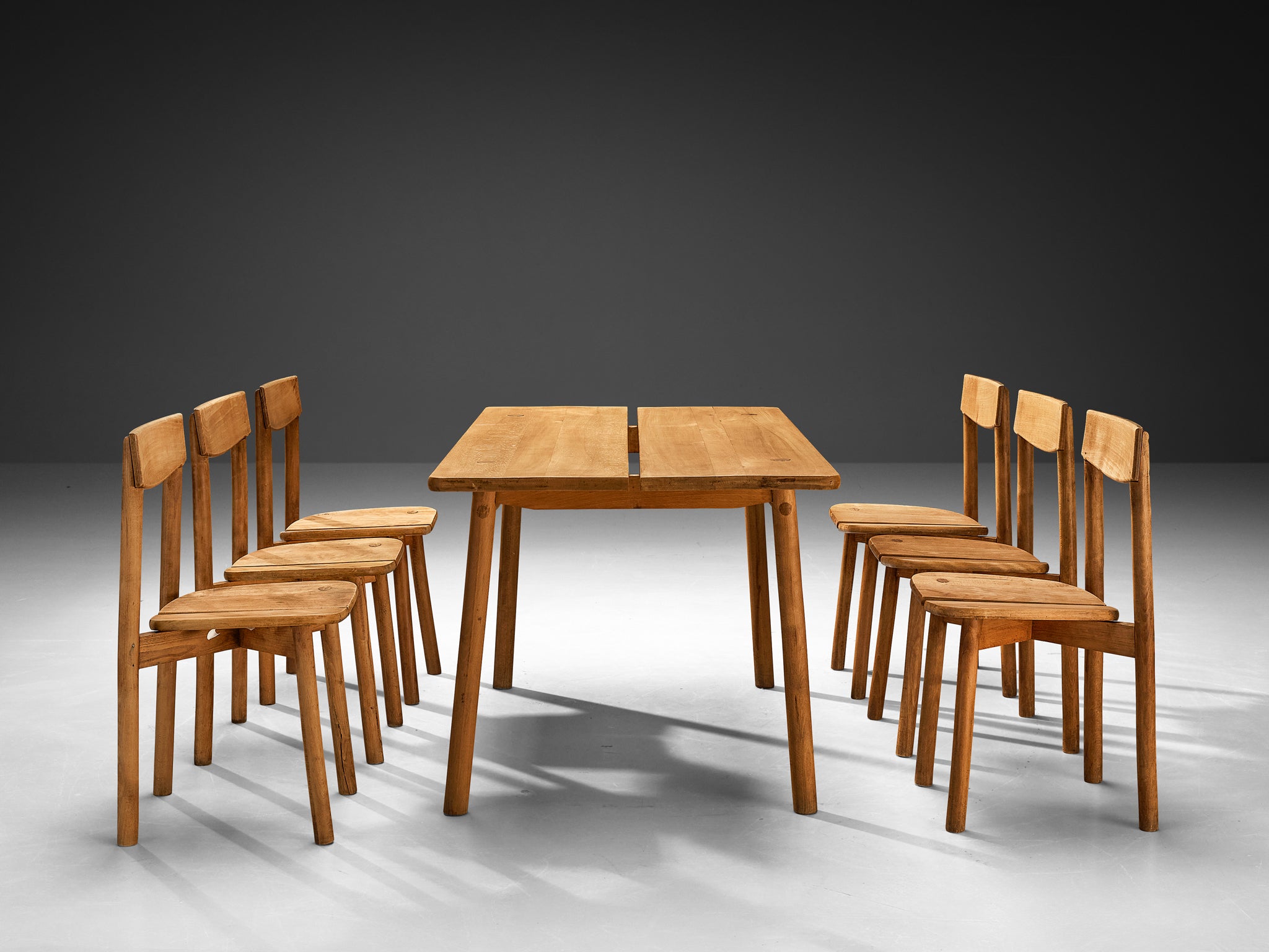 Pierre Gautier-Delaye French Set of Table with Set of Six Dining Chairs Tables Morentz