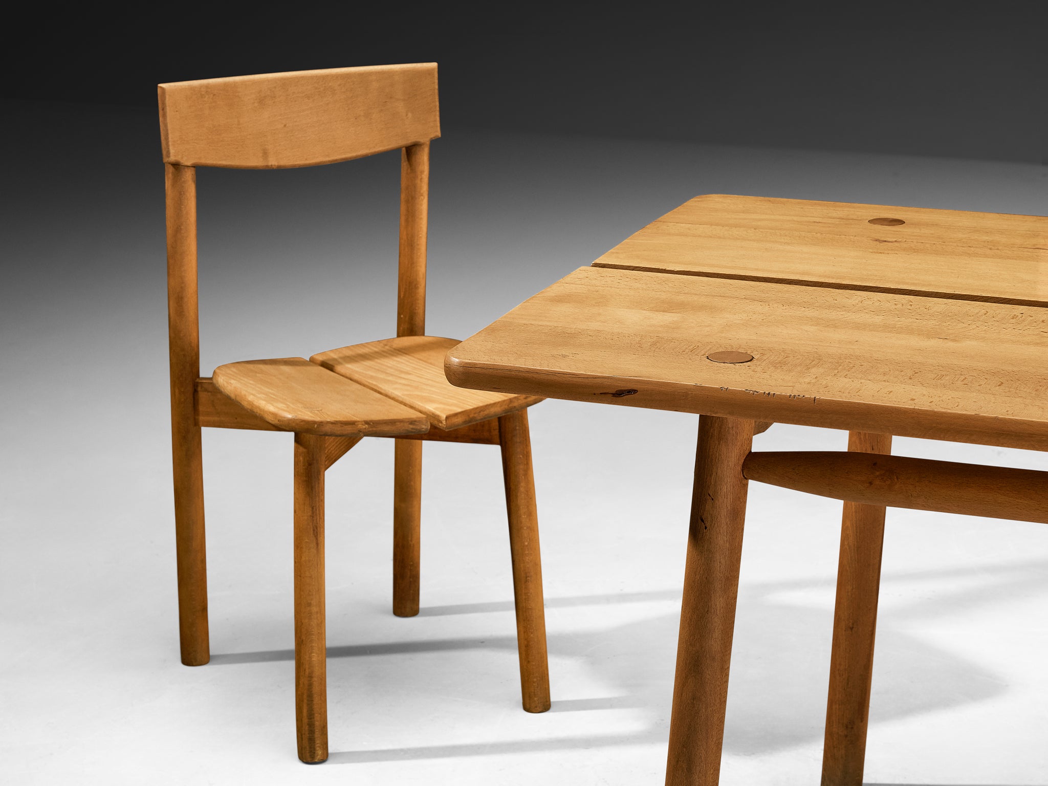 Pierre Gautier-Delaye French Set of Table with Set of Six Dining Chair