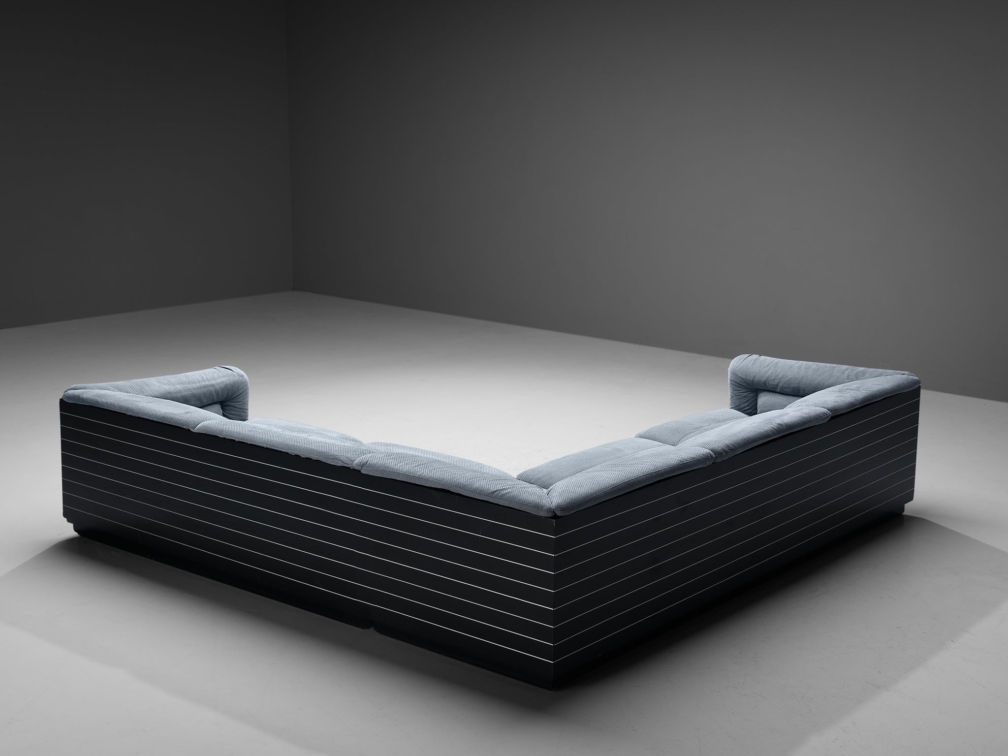 Giovanni Offredi for Saporiti Corner Sofa in Light Blue Upholstery Seating Morentz