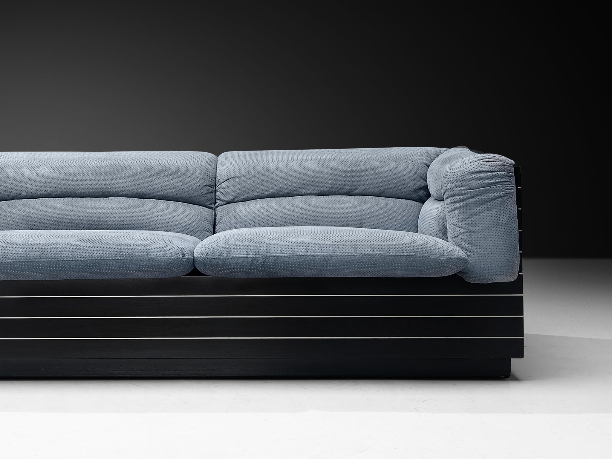 Giovanni Offredi for Saporiti Corner Sofa in Light Blue Upholstery Seating Morentz