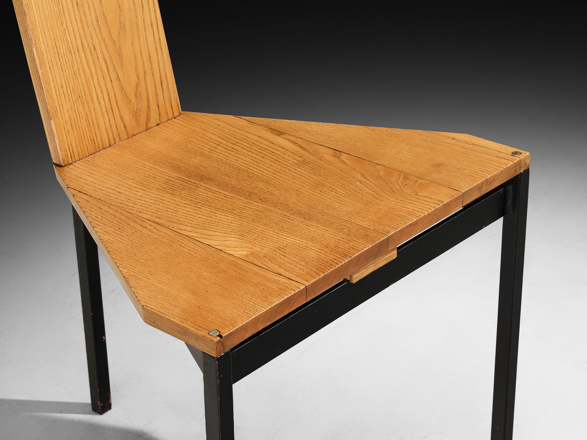 Wim Den Boon Set of Six Dining Chairs in Ash and Steel Seating Morentz