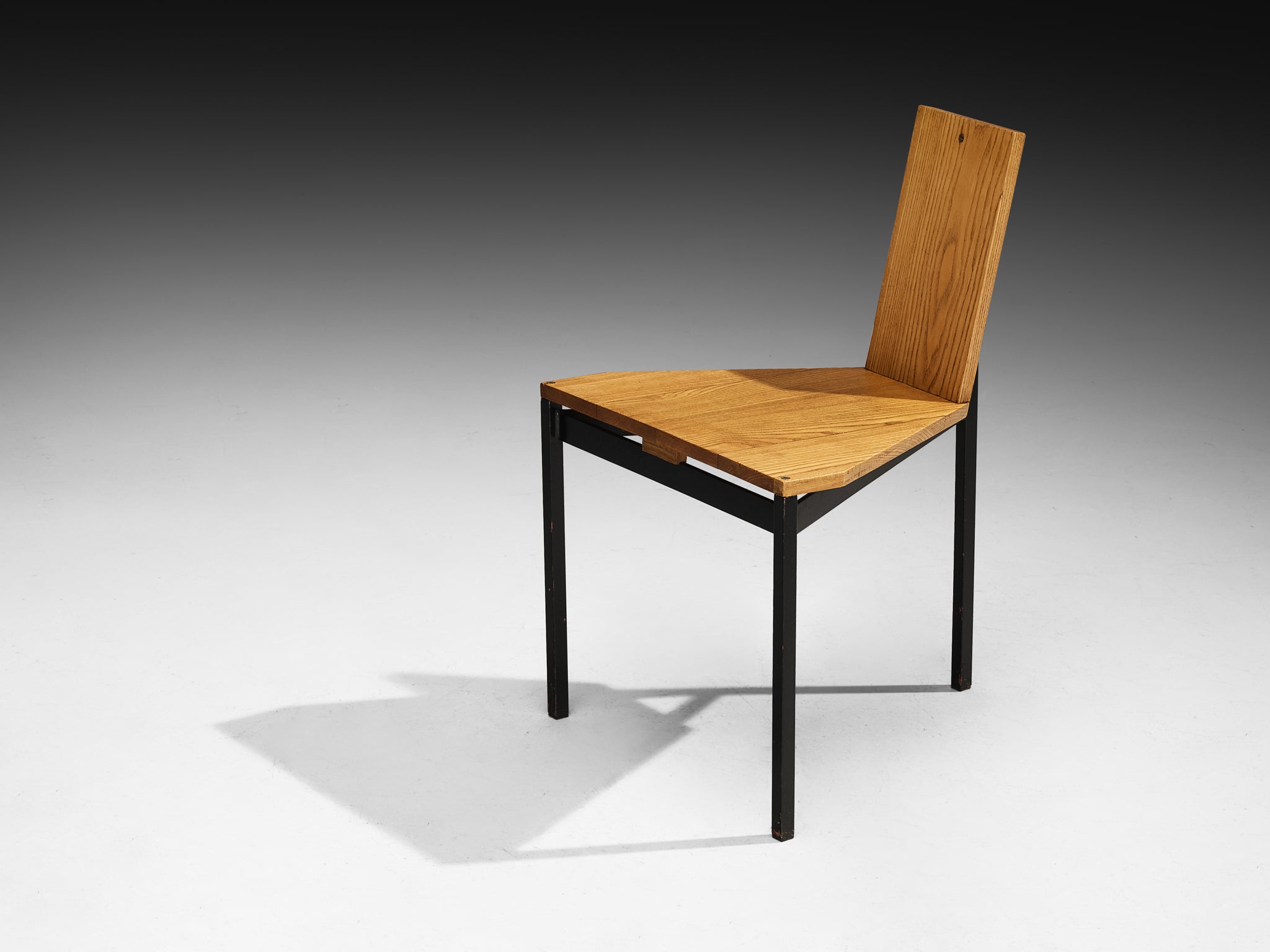 Wim Den Boon Set of Six Dining Chairs in Ash and Steel Seating Morentz