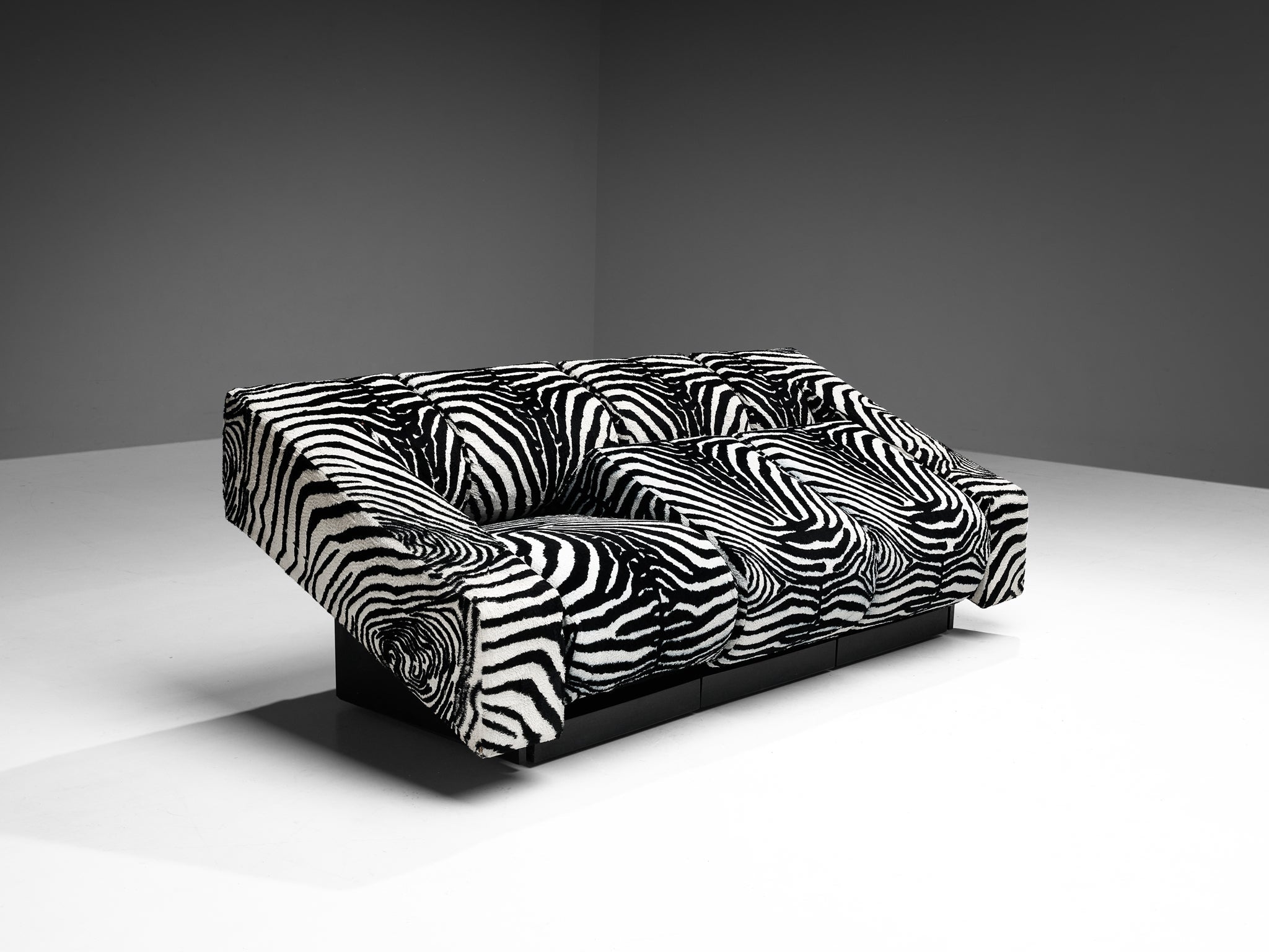 Mario Botta for Alias 'Obliqua' Sofa in Zebra Print Upholstery seating Morentz