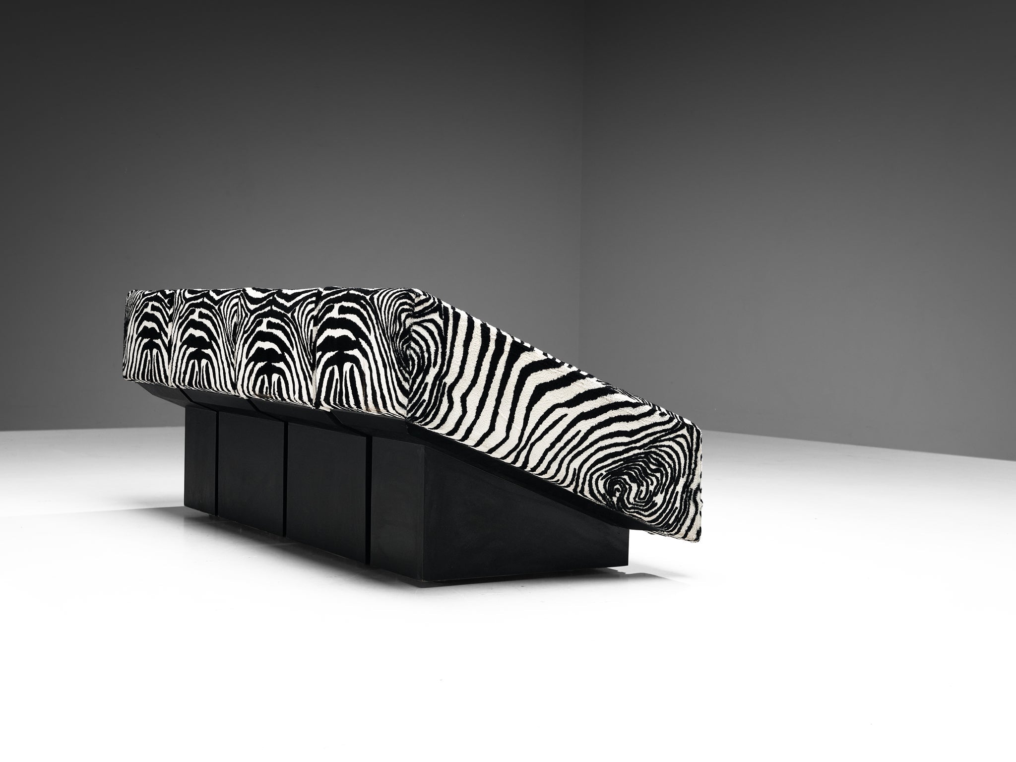 Mario Botta for Alias 'Obliqua' Sofa in Zebra Print Upholstery seating Morentz
