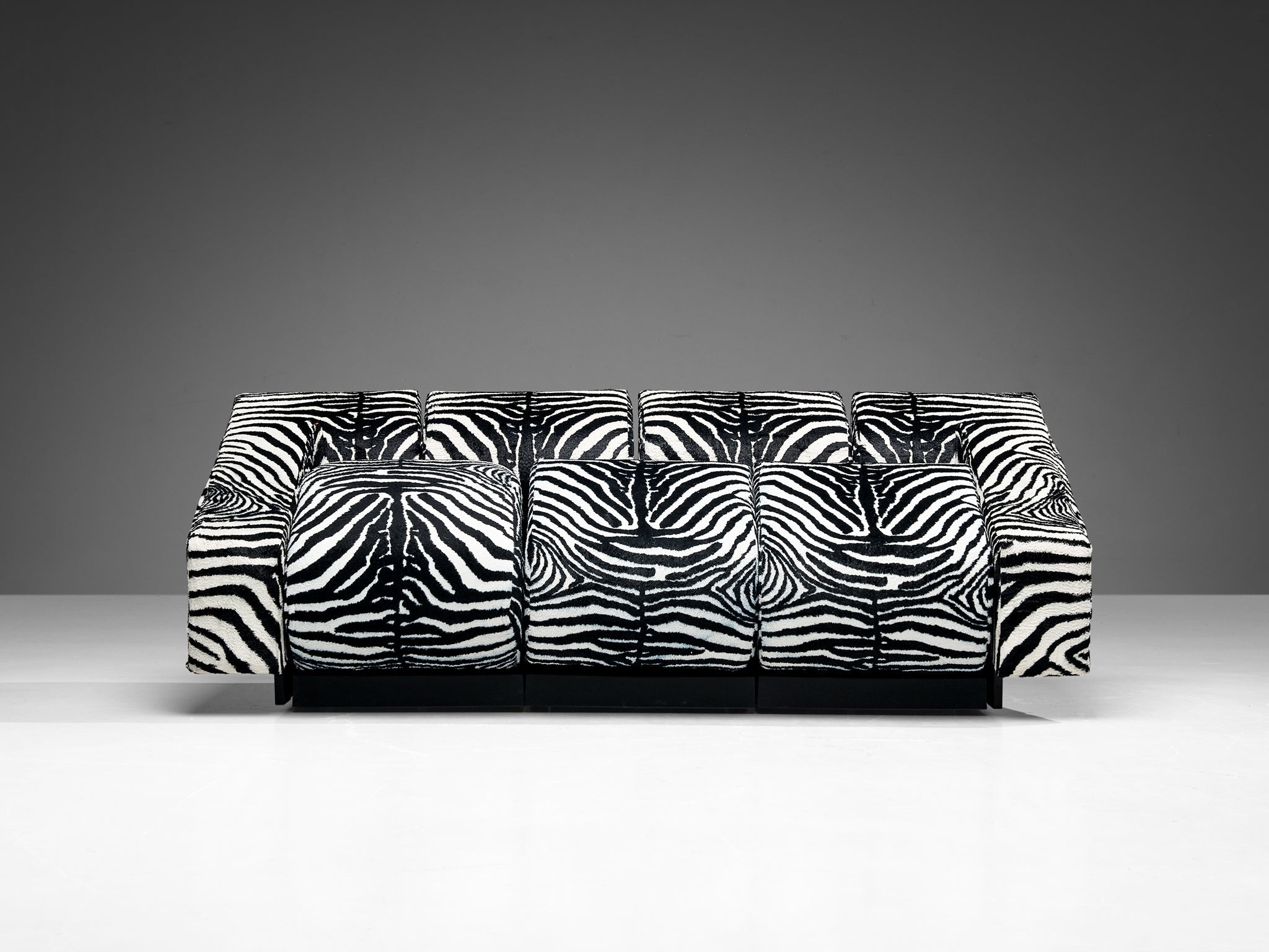 Mario Botta for Alias 'Obliqua' Sofa in Zebra Print Upholstery seating Morentz