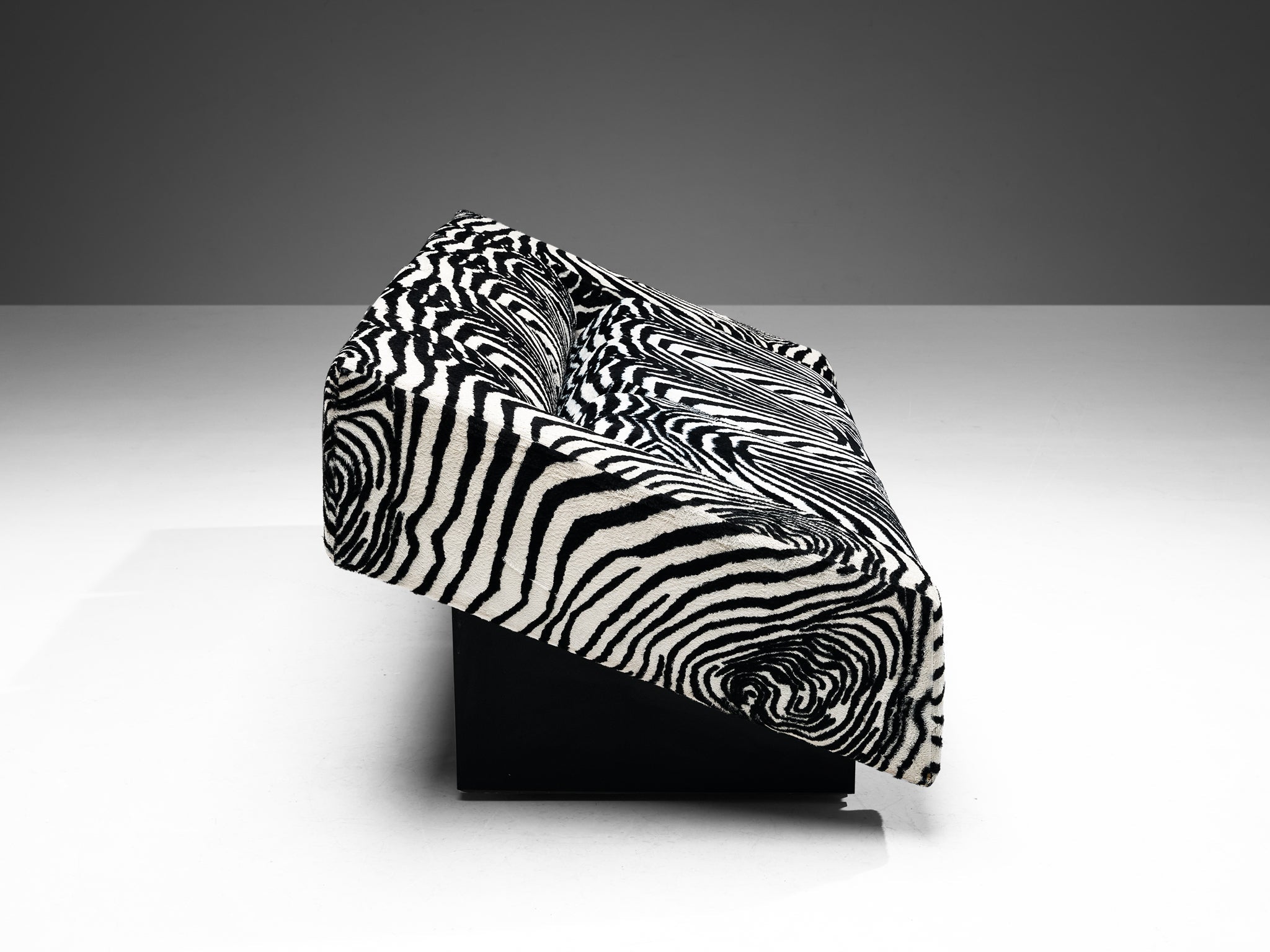 Mario Botta for Alias 'Obliqua' Sofa in Zebra Print Upholstery seating Morentz