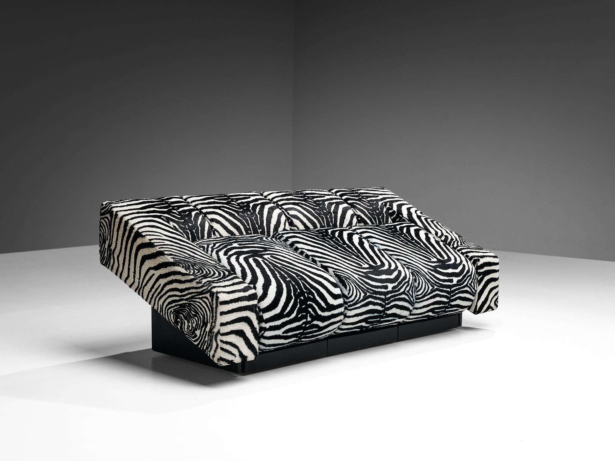 Mario Botta for Alias 'Obliqua' Sofa in Zebra Print Upholstery seating Morentz