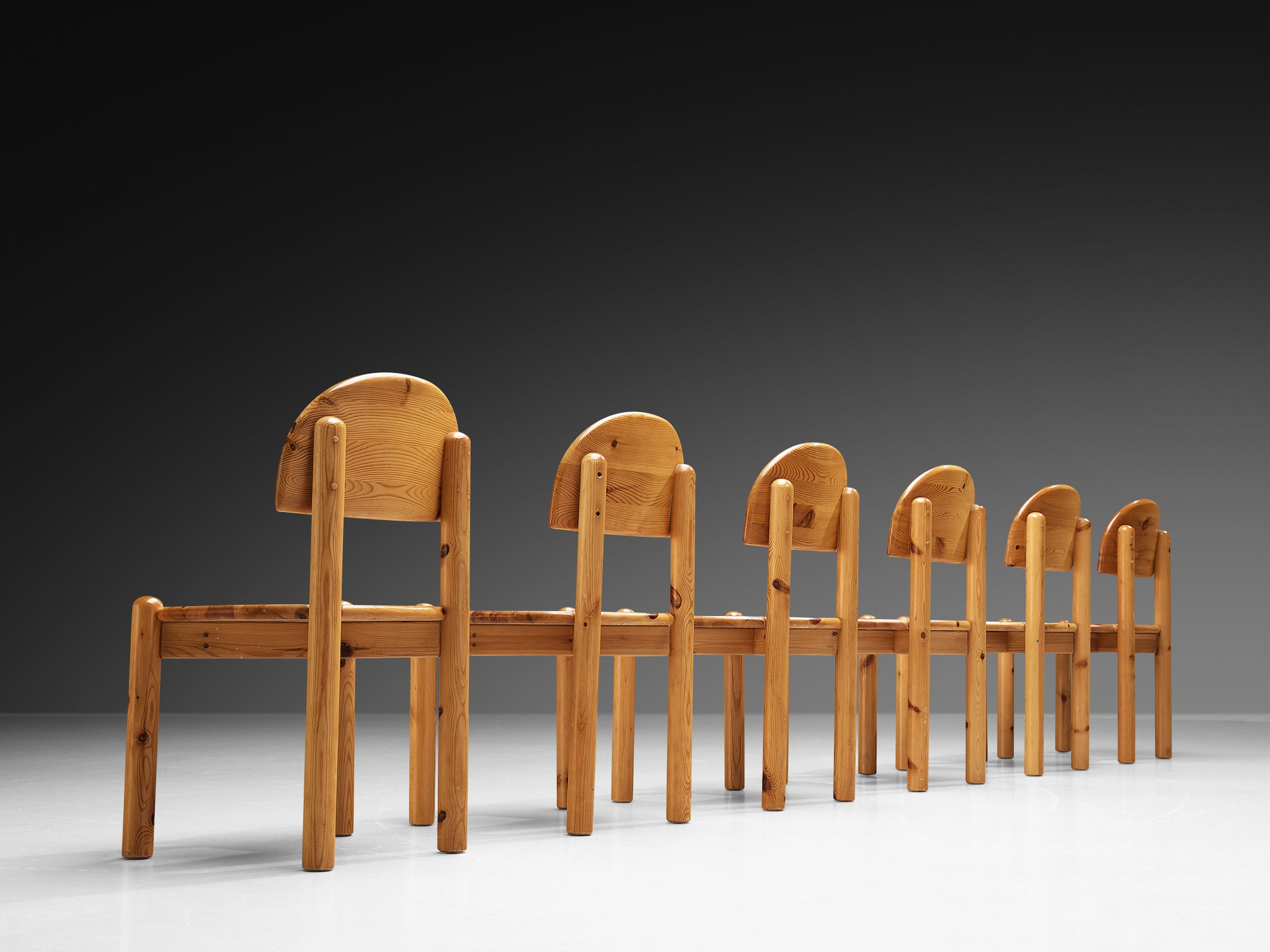 Danish Set of Six Chairs in Solid Pine Seating Morentz