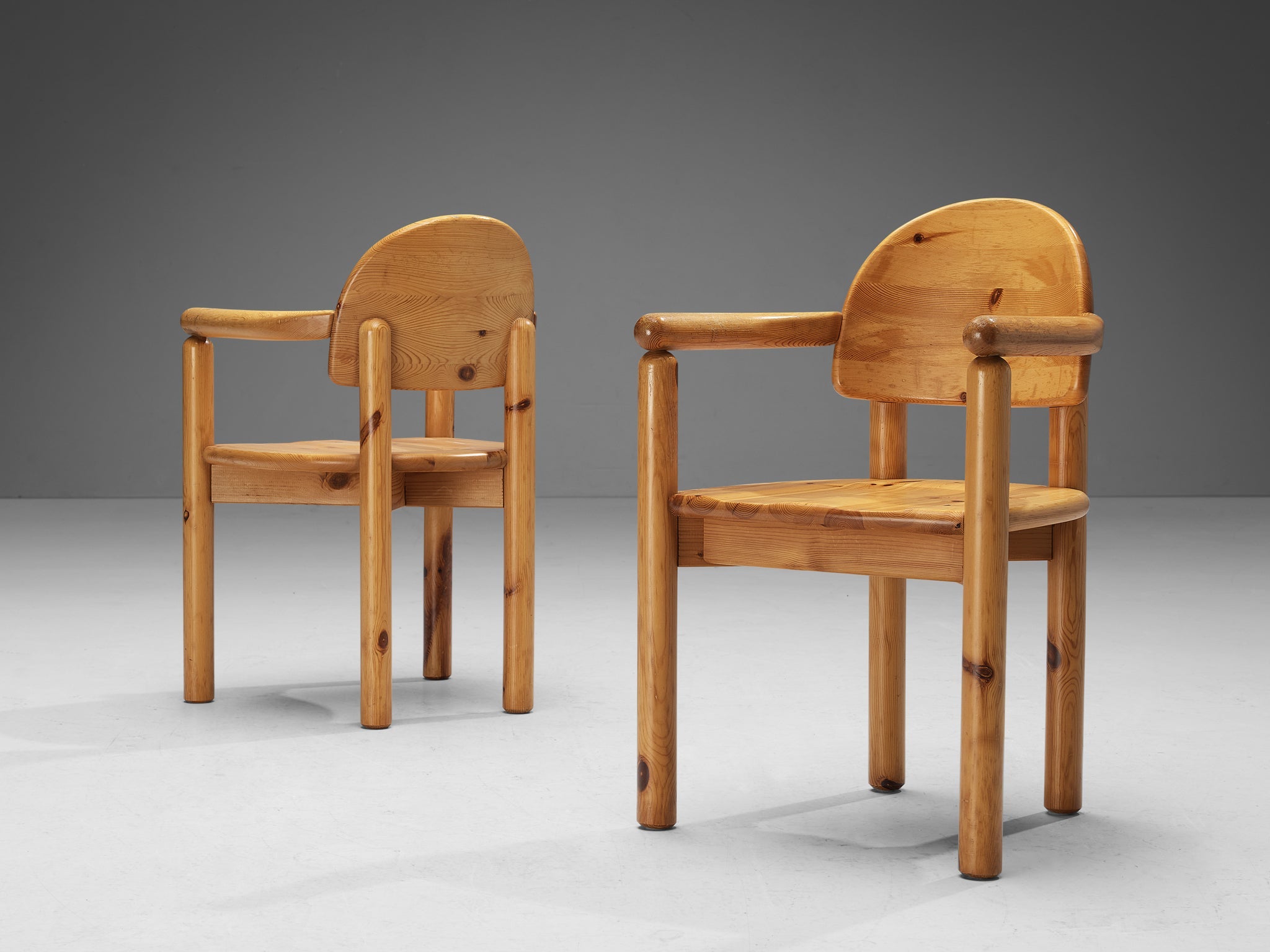 Rainer Daumiller Set of Eight Armchairs in Solid Pine seating Morentz