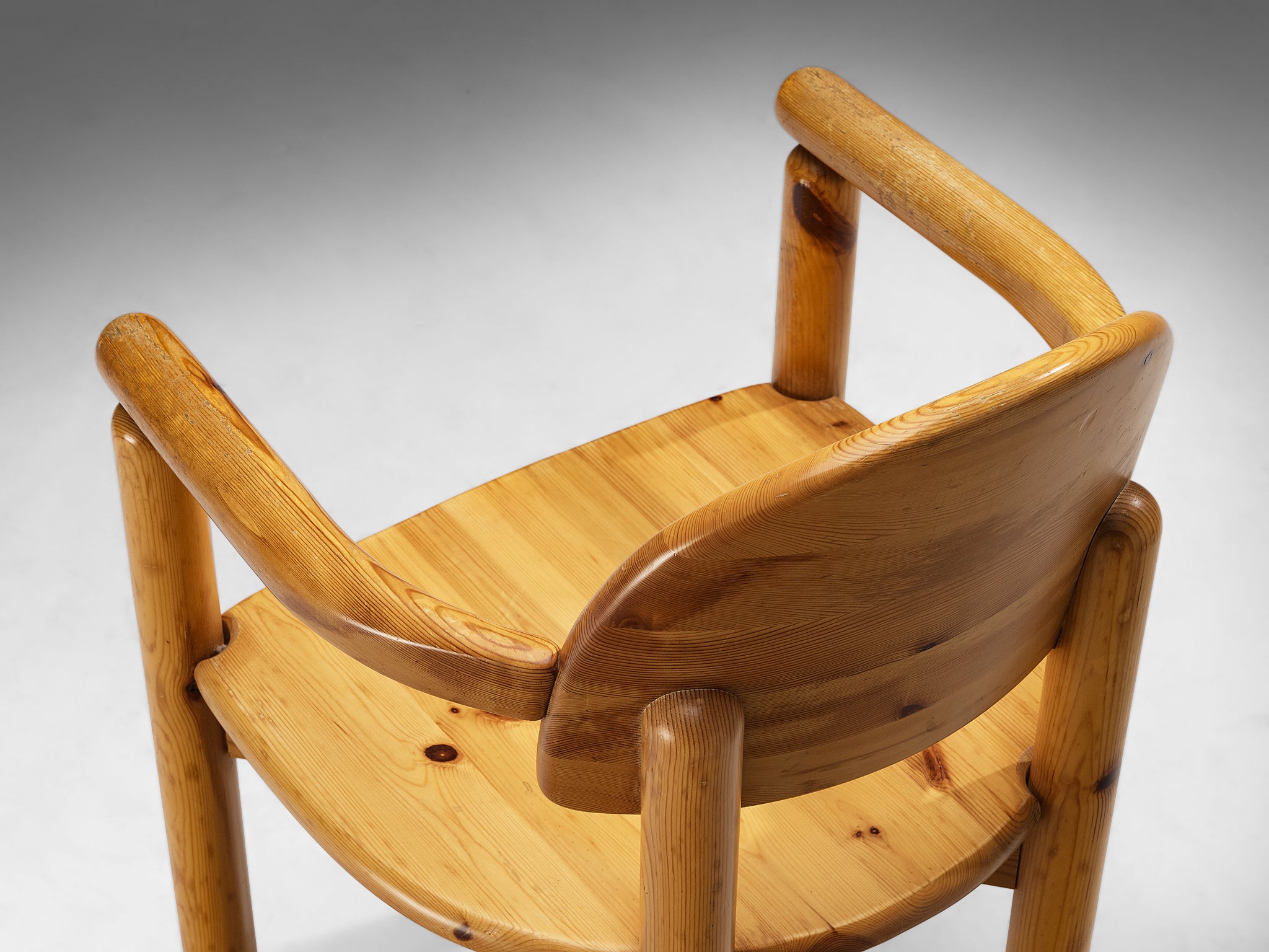 Rainer Daumiller Set of Eight Armchairs in Solid Pine Seating Morentz