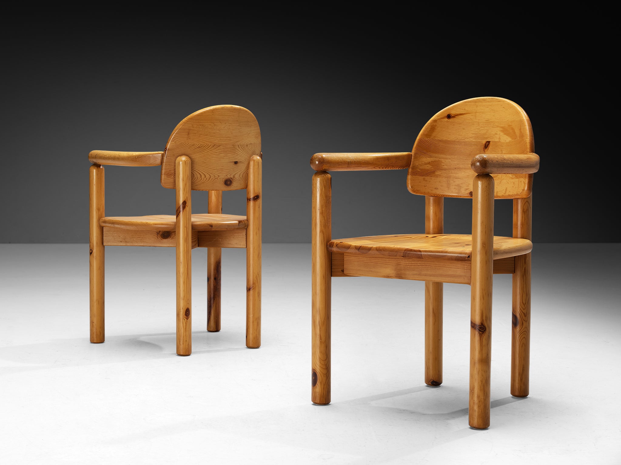 Rainer Daumiller Set of Eight Armchairs in Solid Pine Seating Morentz