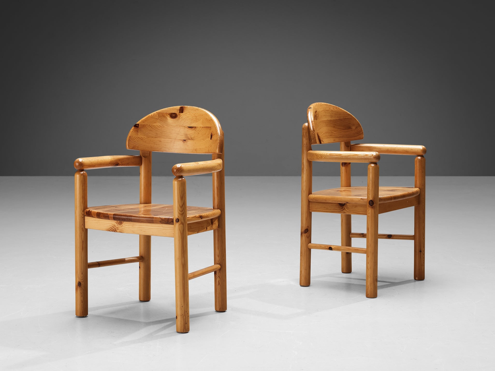 Rainer Daumiller Pair of Armchairs in Solid Pine seating Morentz