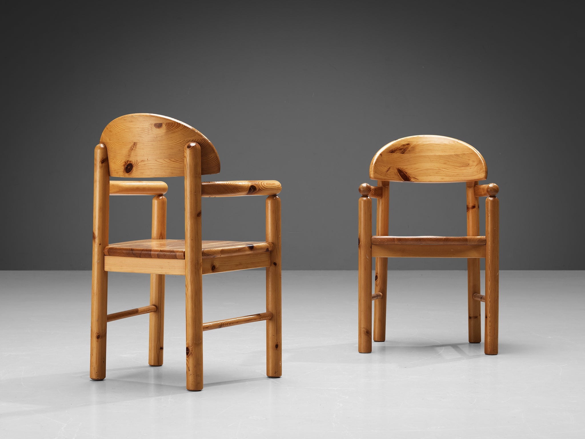 Rainer Daumiller Pair of Armchairs in Solid Pine seating Morentz