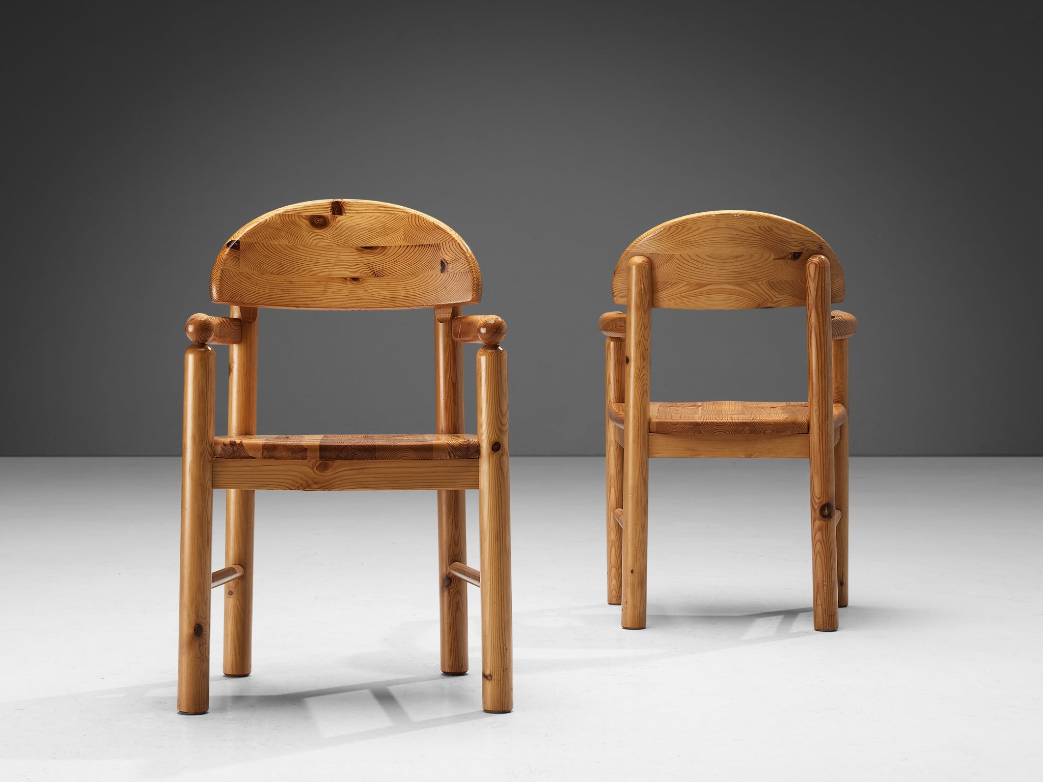 Rainer Daumiller Pair of Armchairs in Solid Pine seating Morentz