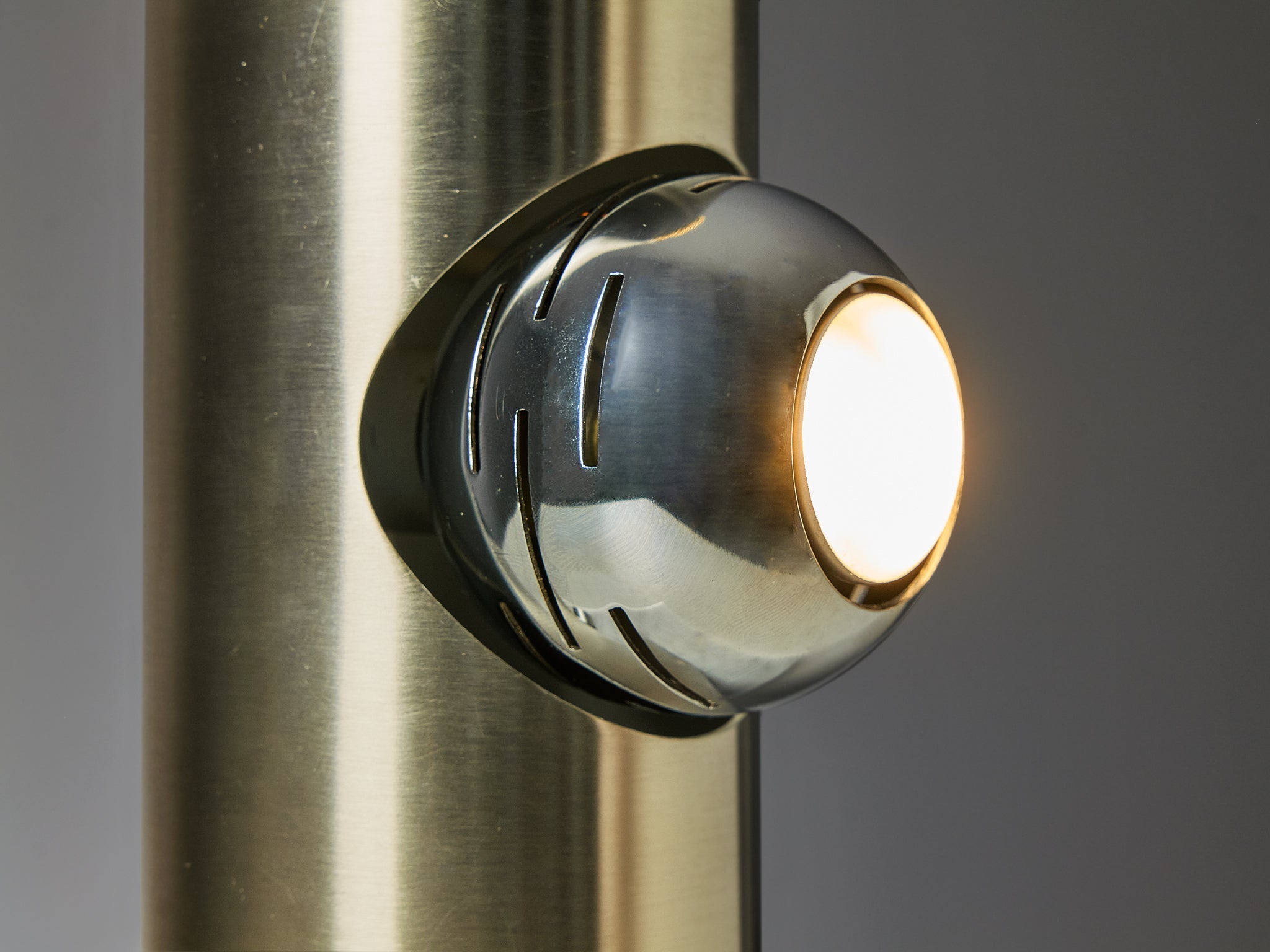 Angelo Lelii for Arredoluce Table Lamp in Marble and Brushed Steel lighting Morentz