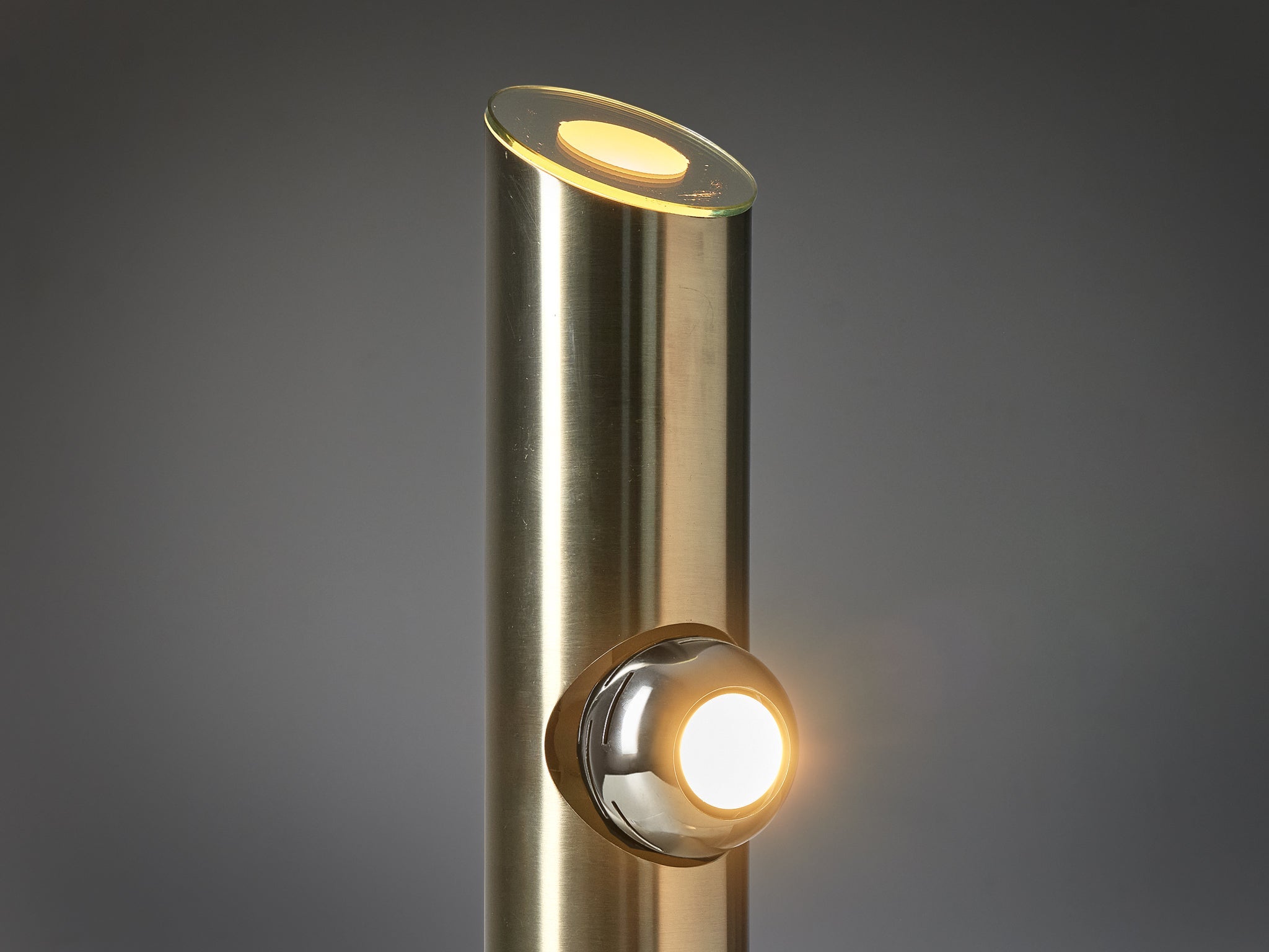 Angelo Lelii for Arredoluce Table Lamp in Marble and Brushed Steel lighting Morentz