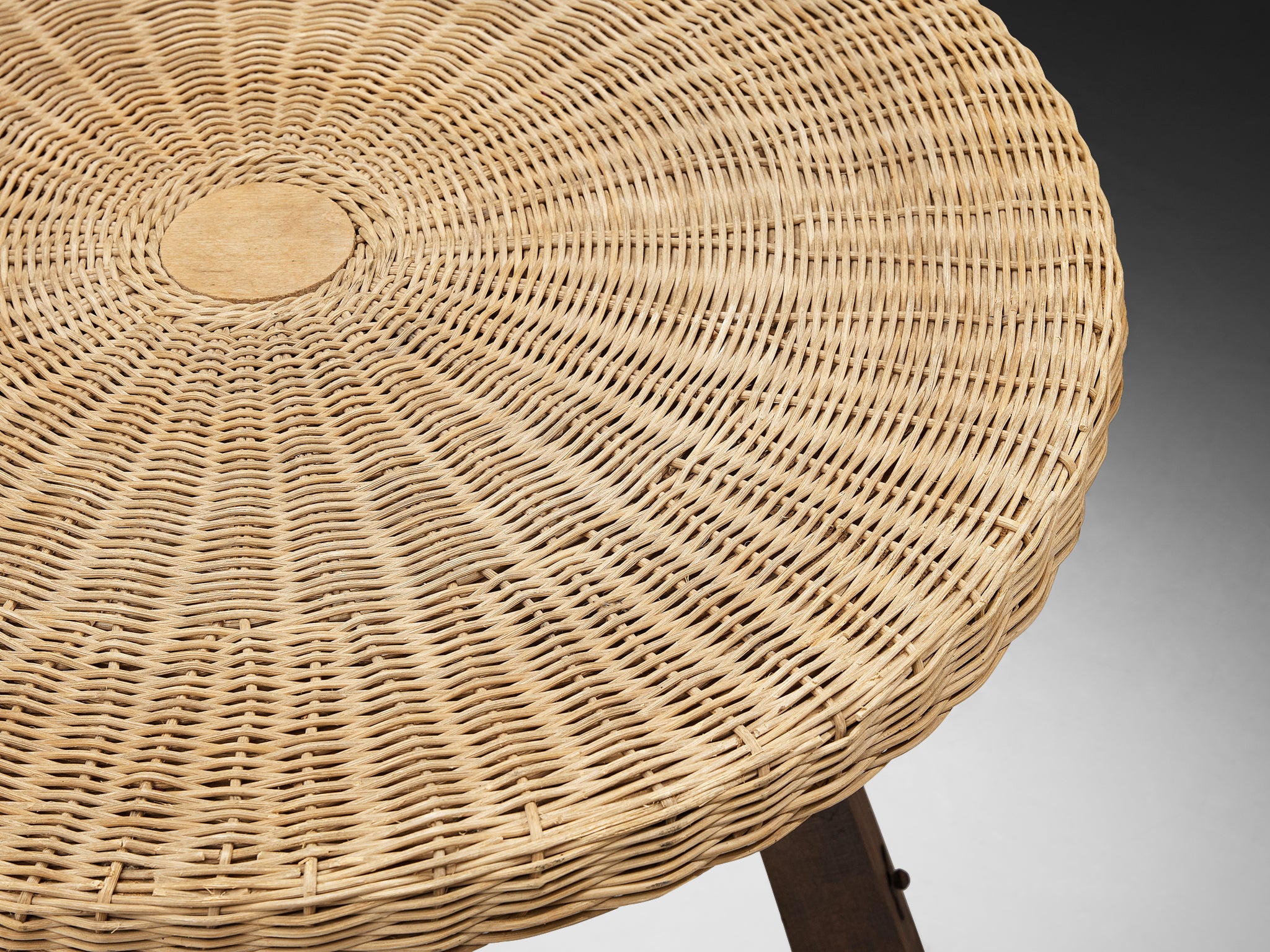 Spanish Rustic Side Table in Cane and Oak Tables Morentz