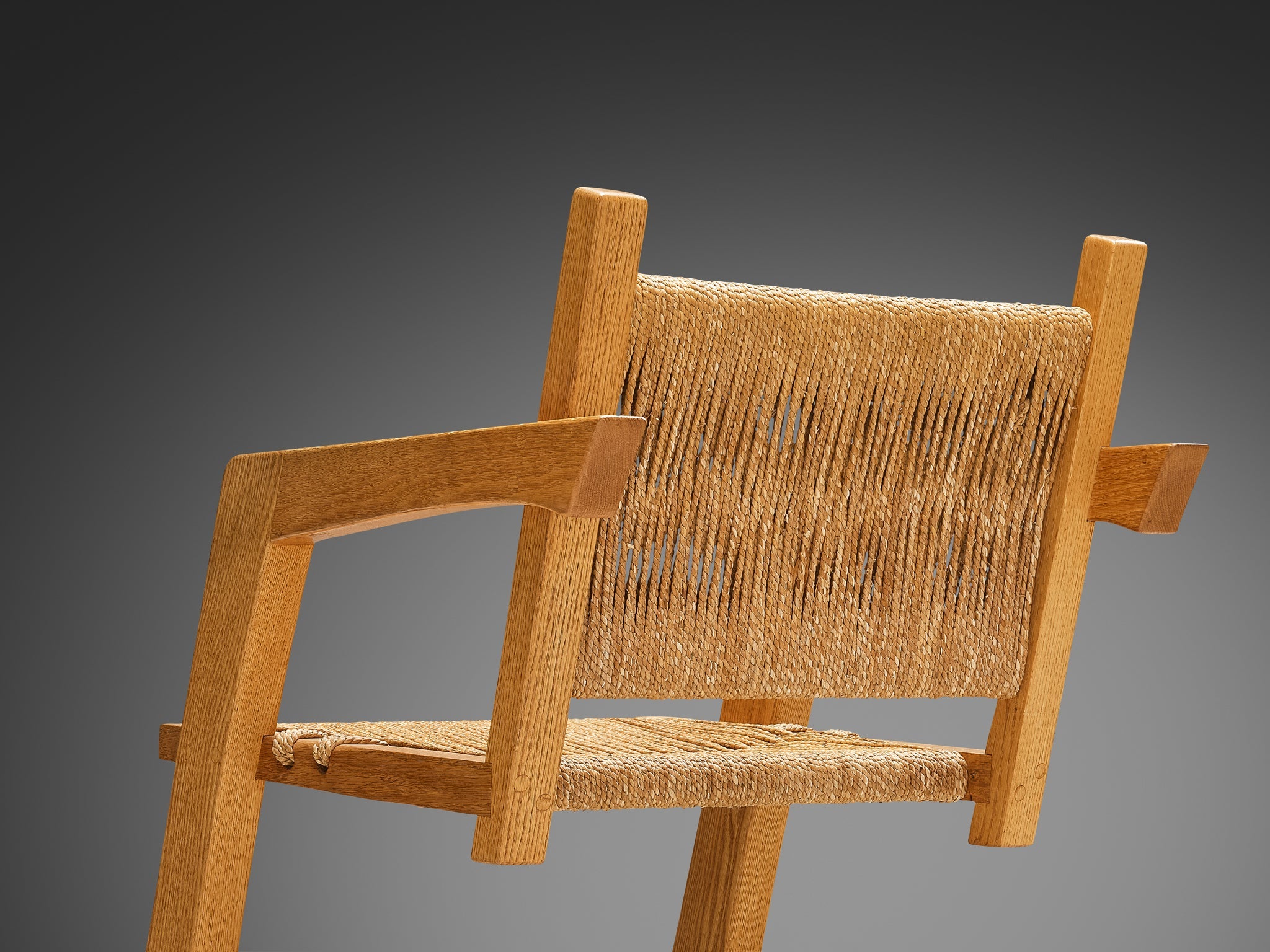 Gino Russo Armchair in Oak and Woven Sea Grass seating Morentz