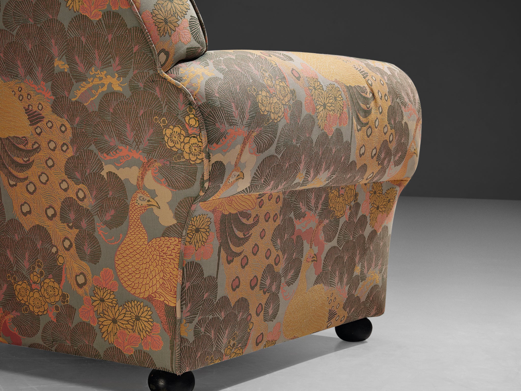 Art Deco Armchair in Botanical Upholstery Seating Morentz